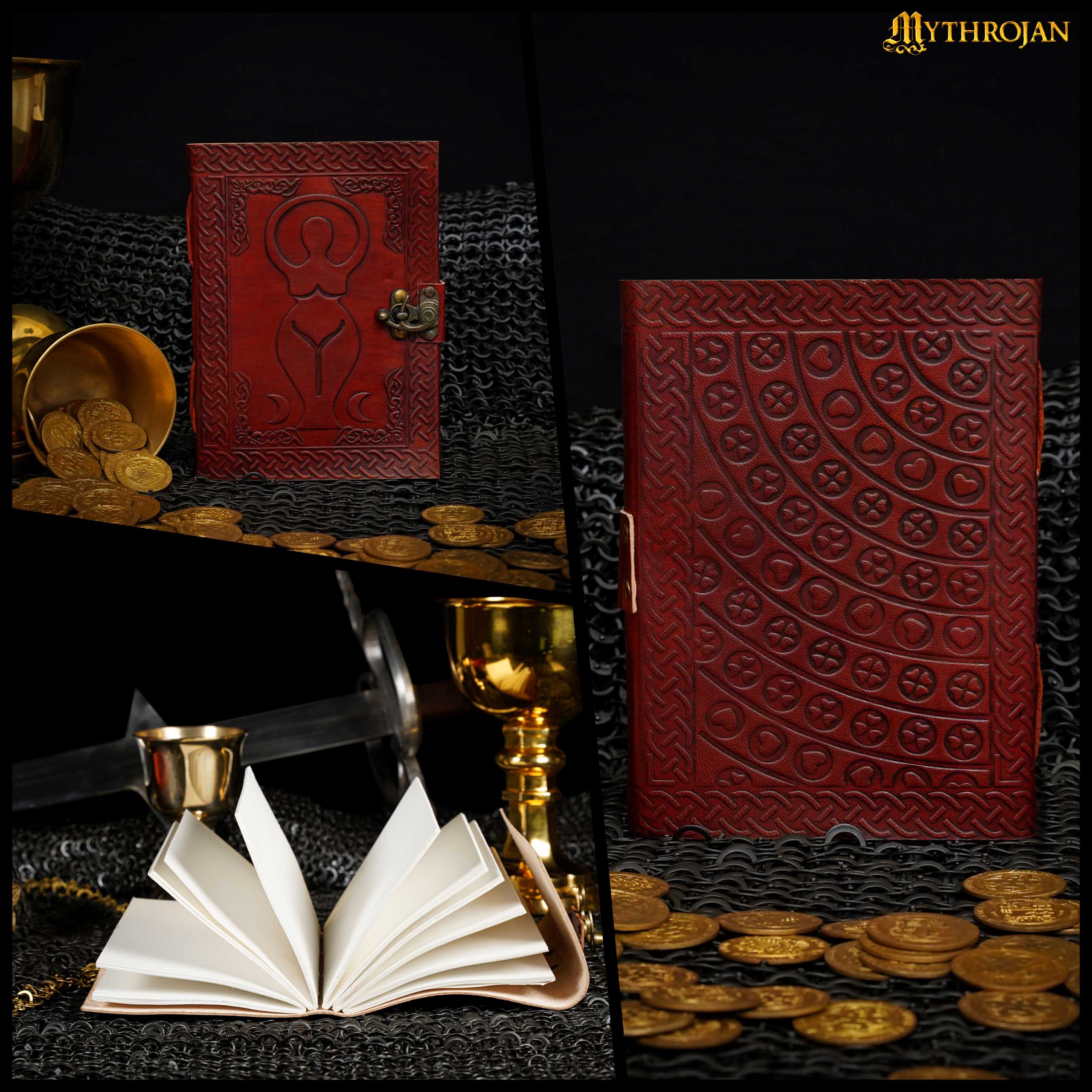 Imagen única de: Mythrojan Diosa Medieval Diario de Cuero con Cerradura 5 X 7 Pulgadas Hecho a Mano Vintage Diario Notebook