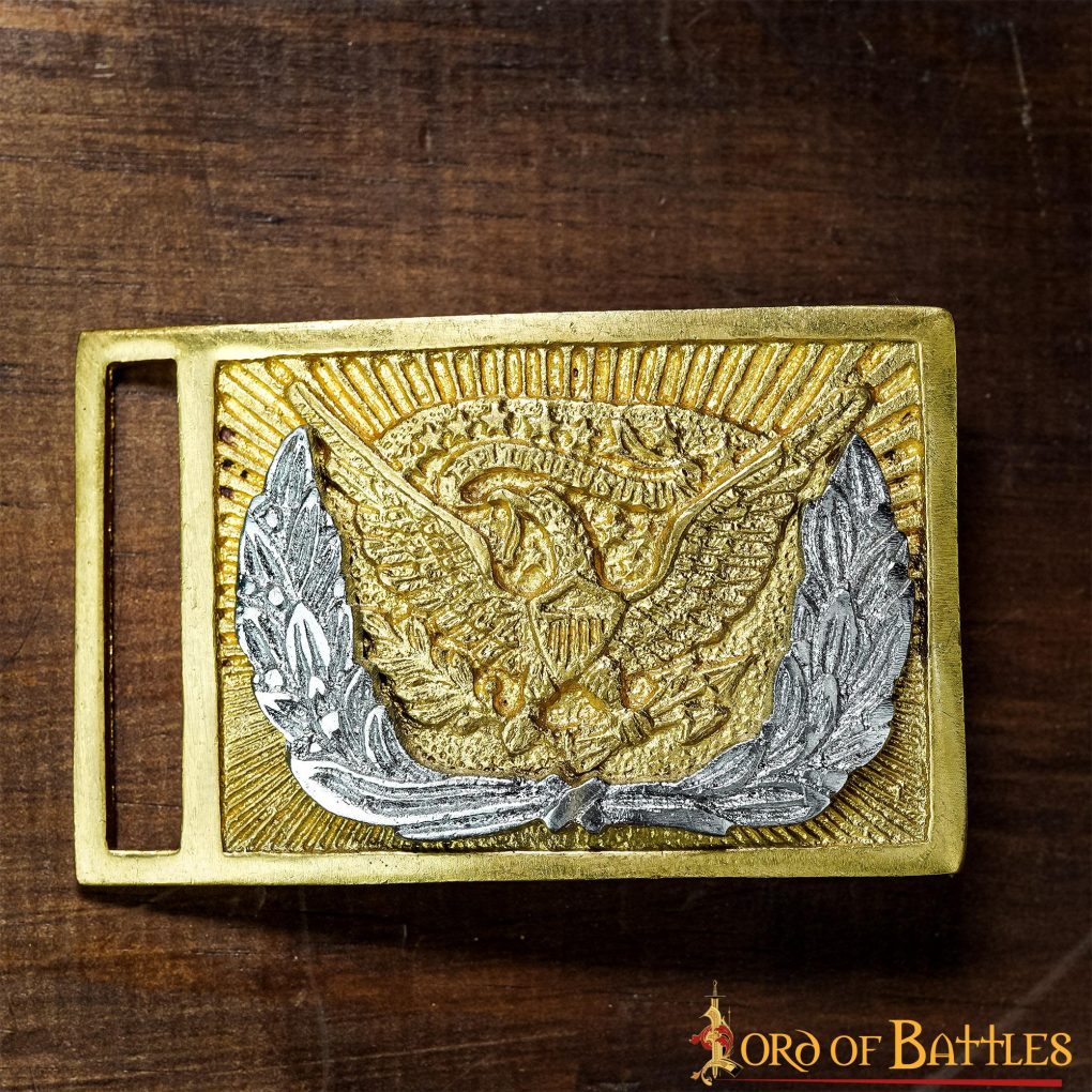 Imagen única de: Hebilla de Cinturón de Latón Puro de Oficial de la Unión de la Guerra Civil Americana