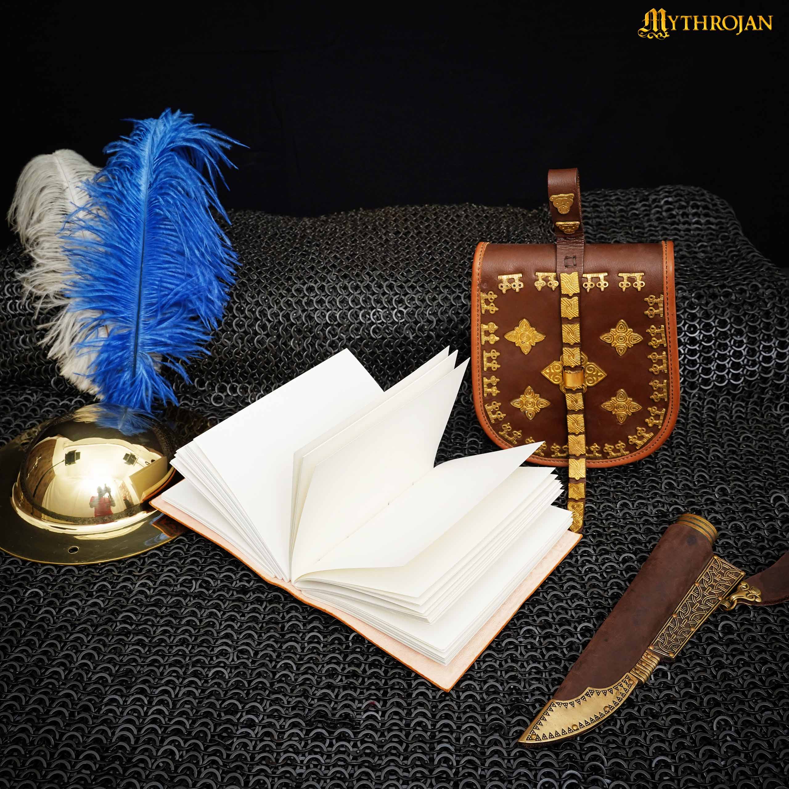 Imagen única de: Mythrojan Diario Medieval de Cuero Rústico Vintage Diario