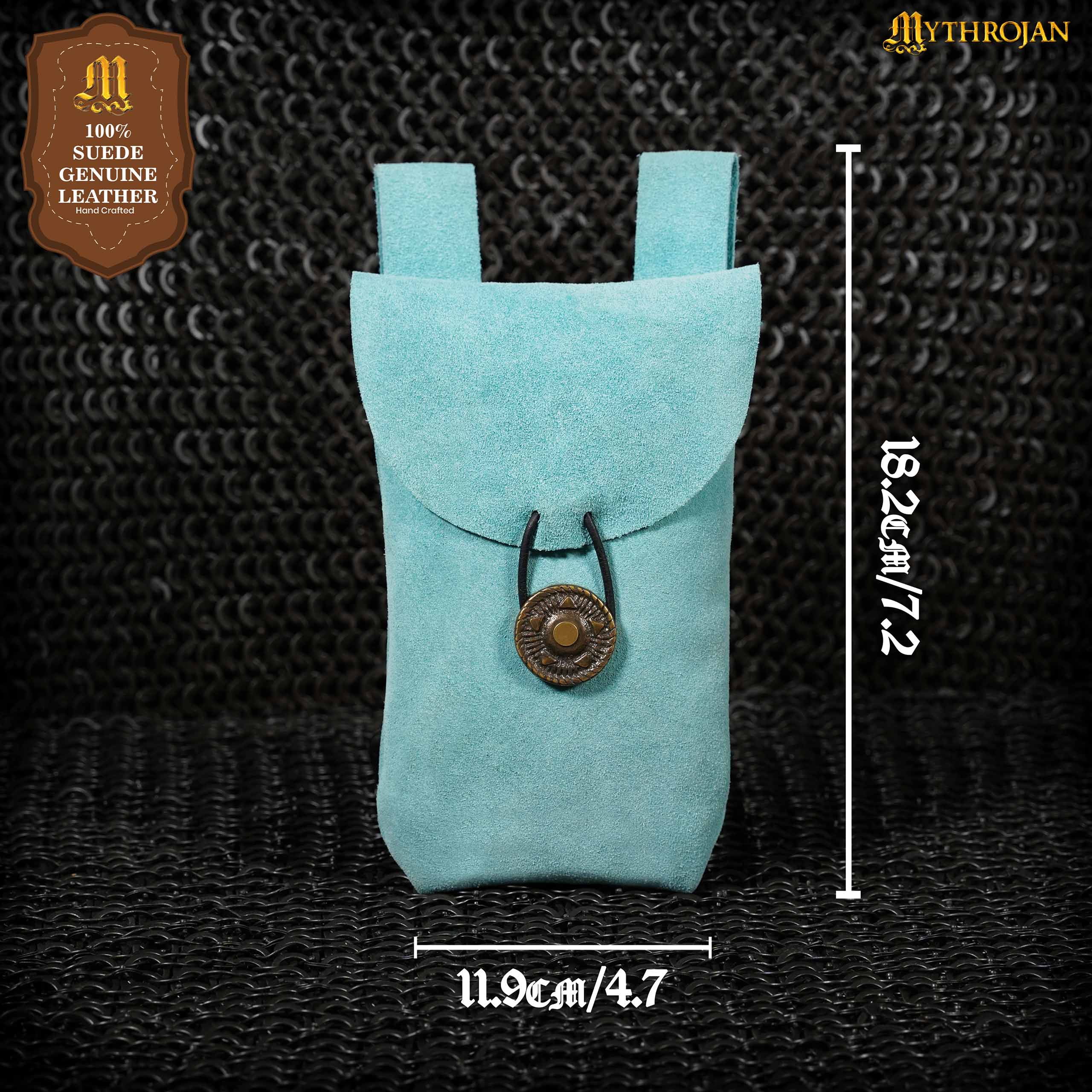 Imagen única de: Mythrojan Medieval Renacimiento Cinturón de Joyería de Gamuza Bolsa Larp Traje Bolsa de Cintura