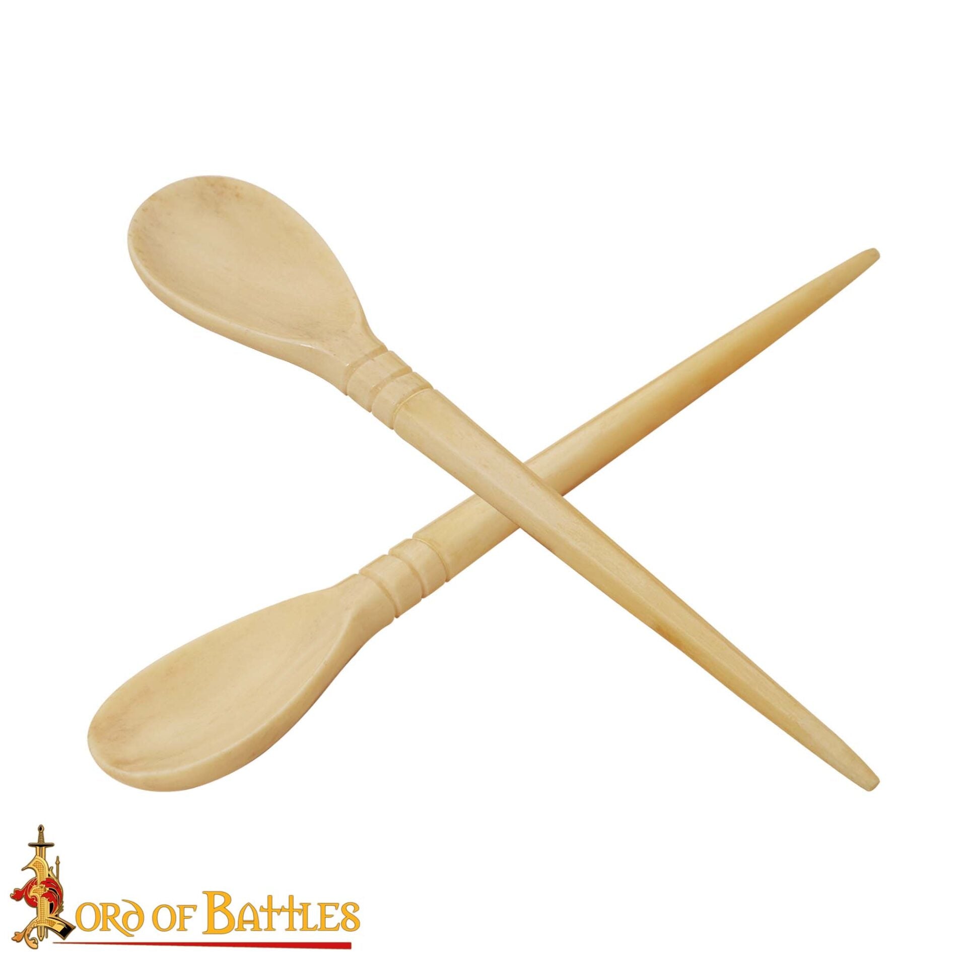 Imagen única de: Cucharas Romanas Artesanales de Hueso - Juego de 2 - Hueso de Buey Auténtico de Origen Ético - Utensilios Históricos