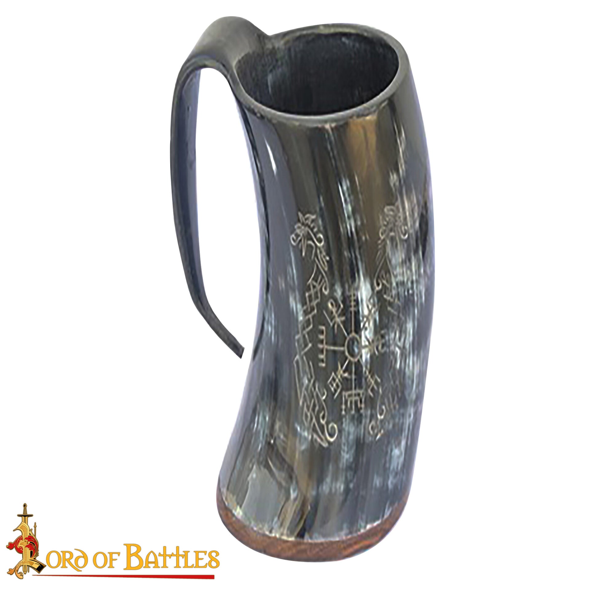 Imagen única de: Viking Drinking Horn Tankard- Hecho a Mano con Grabado