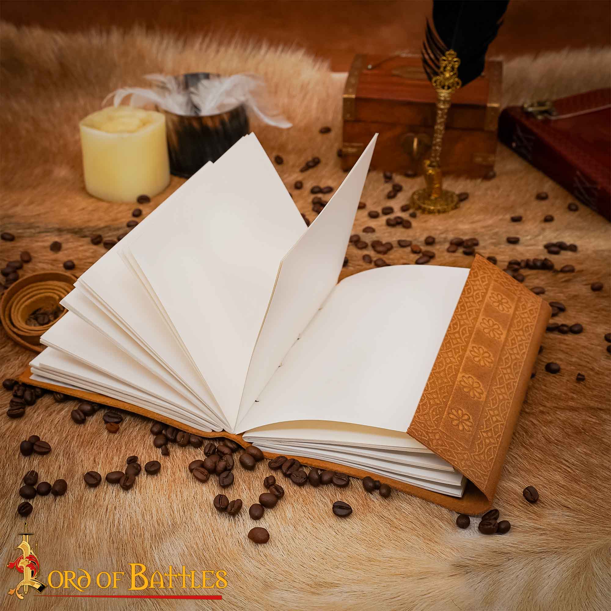 Imagen única de: Diario Medieval de Piel Auténtica Hecho a Mano