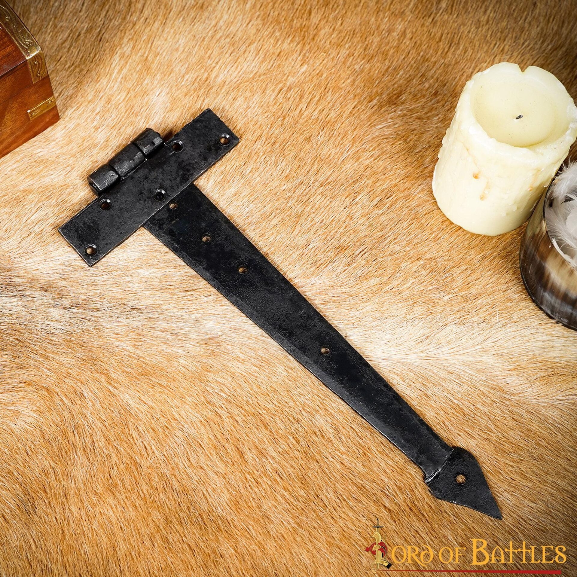 Bisagra de Puerta Rústica de Hierro Forjado a Mano - Bisagra de Correa Resistente para Puertas, Armarios y Cofres - Imagen 27