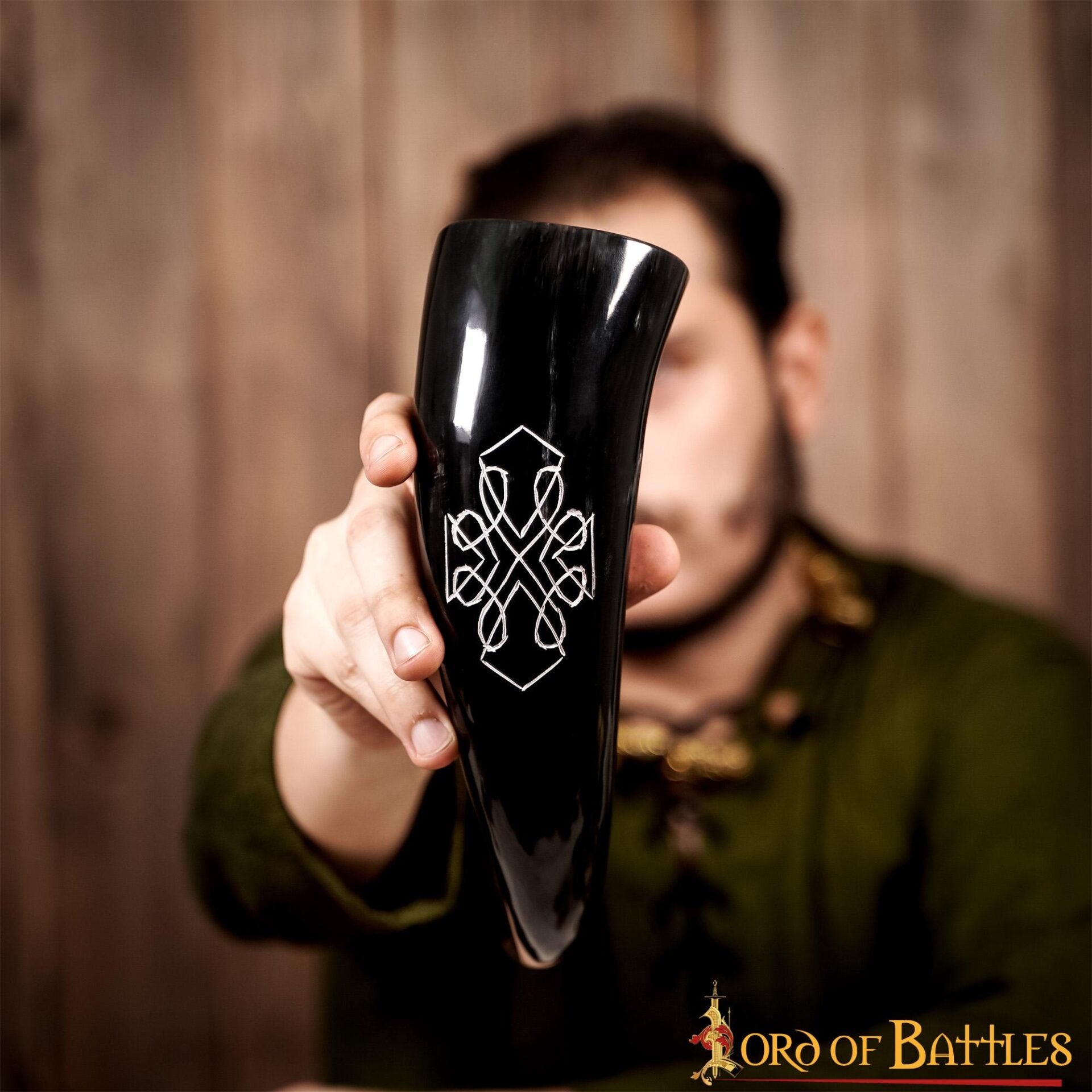 Imagen única de: Viking Drinking Horn 400 - 500 Ml Cuerno de Buey Auténtico Hecho a Mano