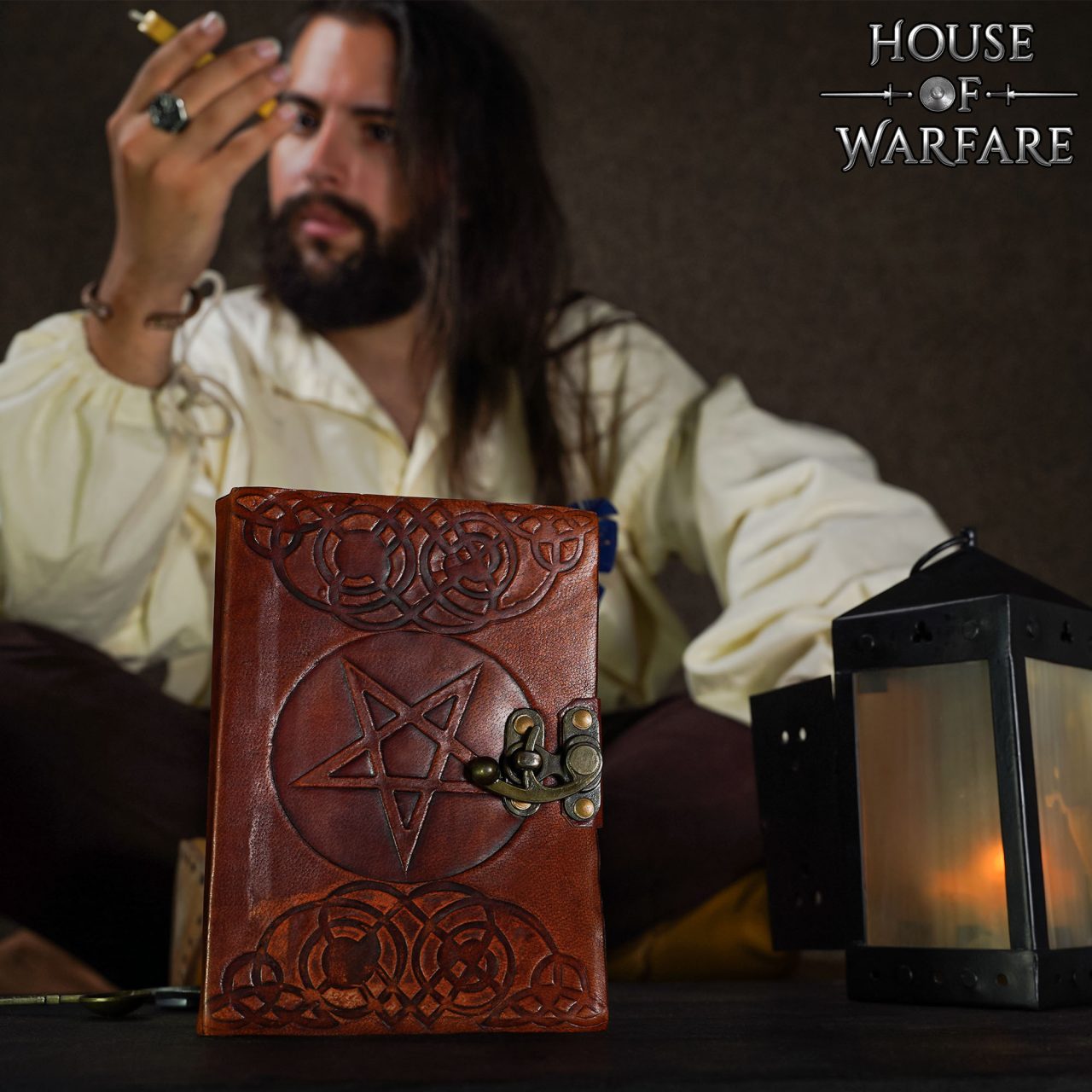 Imagen única de: The Pentagram Leather Journal Agenda de Piel Auténtica
