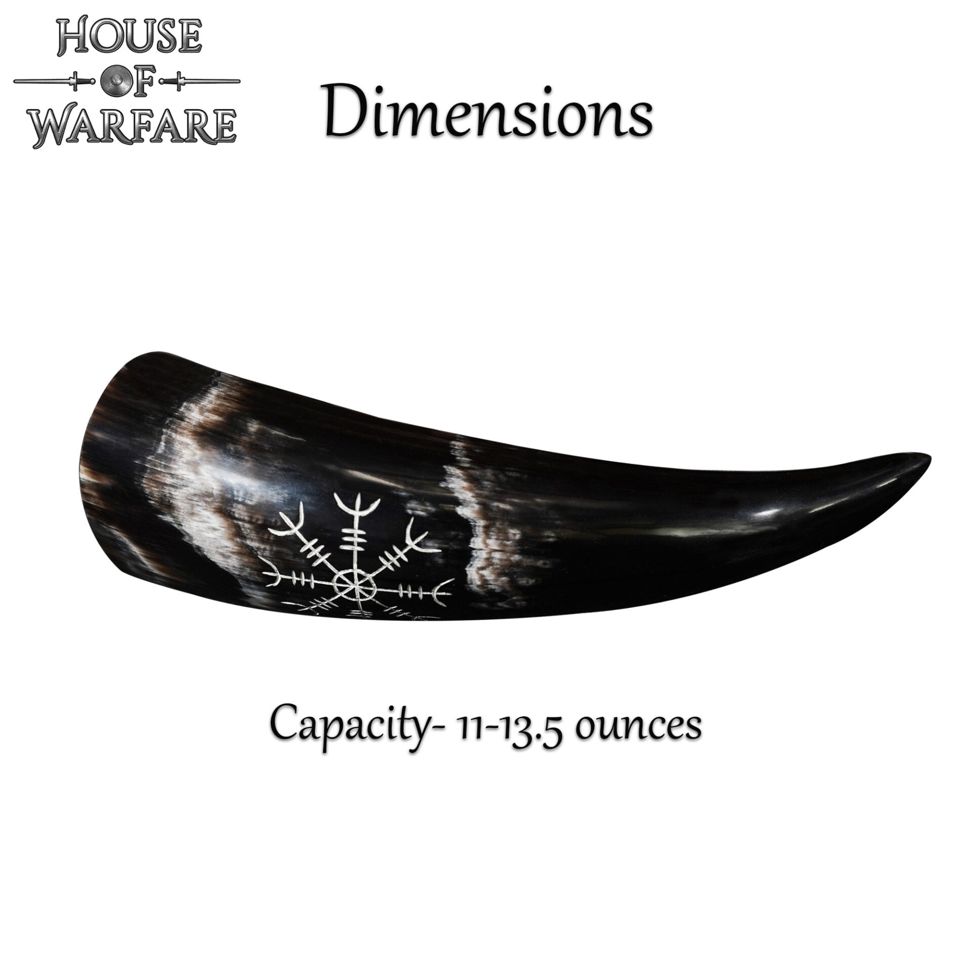 Imagen única de: Cuerno para Beber Vikingo con Diseño Helm Of Awe (200-300ml)
