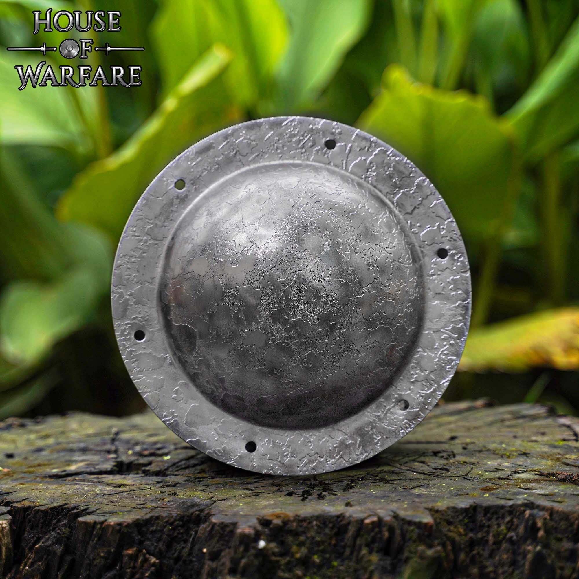 Imagen única de: Escudo Medieval de Acero Texturado Boss Umbo