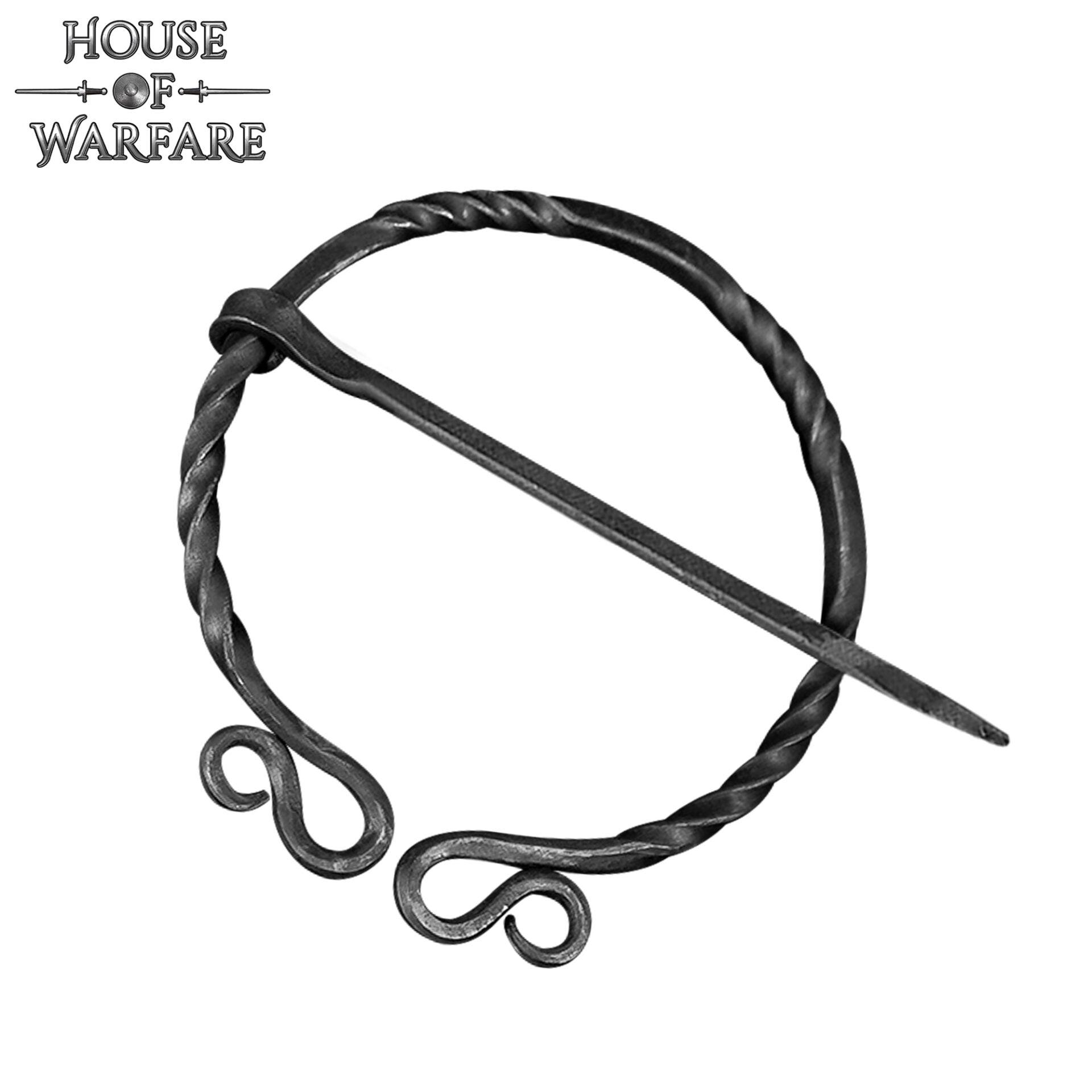 Imagen única de: Broche Vikingo de Hierro Forjado a Mano - Alfiler de Capa Medieval - Accesorio de Sujeción Nórdico Auténtico