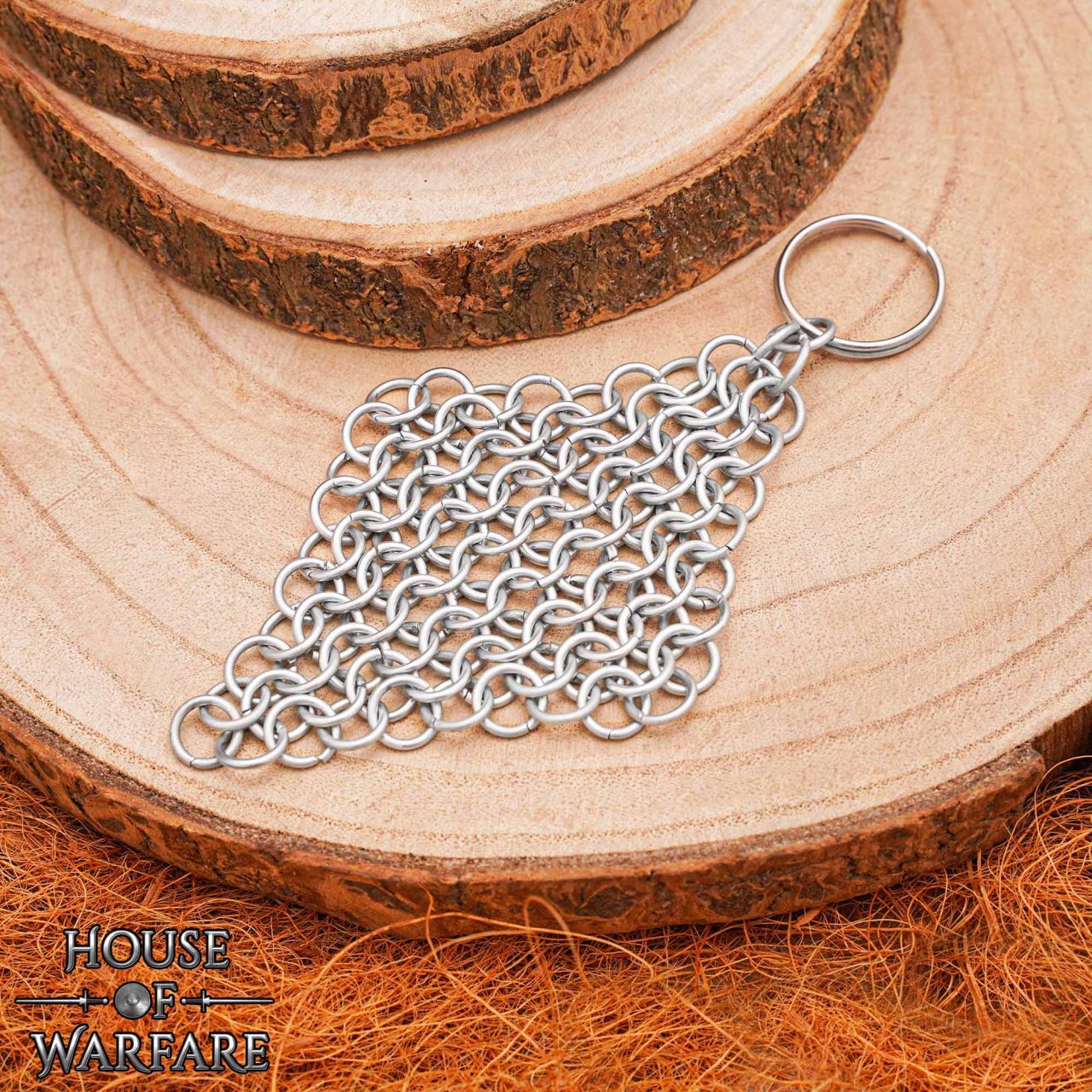 Llavero de Cota de Malla de Acero Medieval - Butted 8 Mm 16 Gauge Rings For Larp & Gifts - Imagen 2