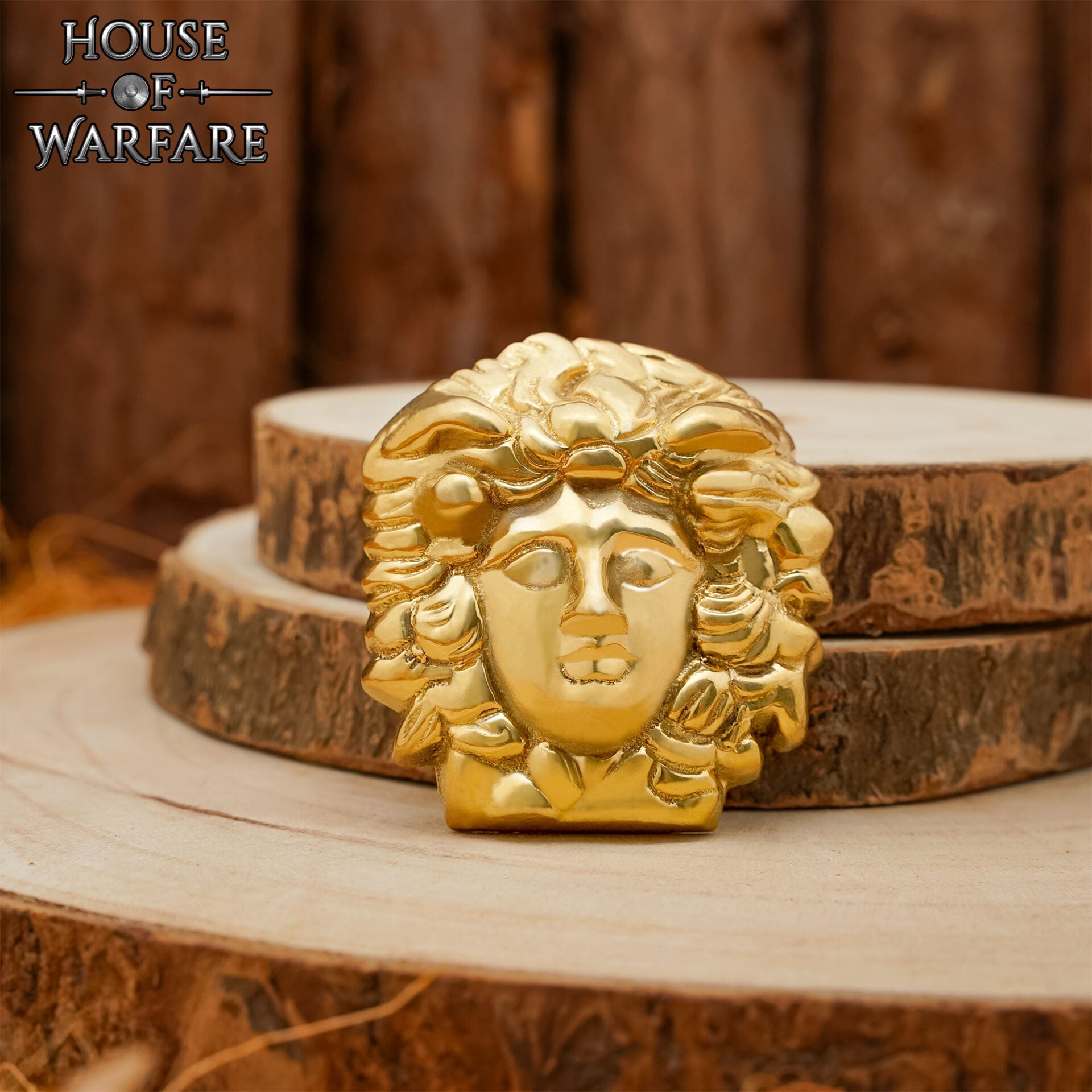 Adorno de Medusa de Latón de la Antigua Grecia - Decoración de Armadura Mitológica para Cuero, Tela, Larp y Disfraces - Imagen 3