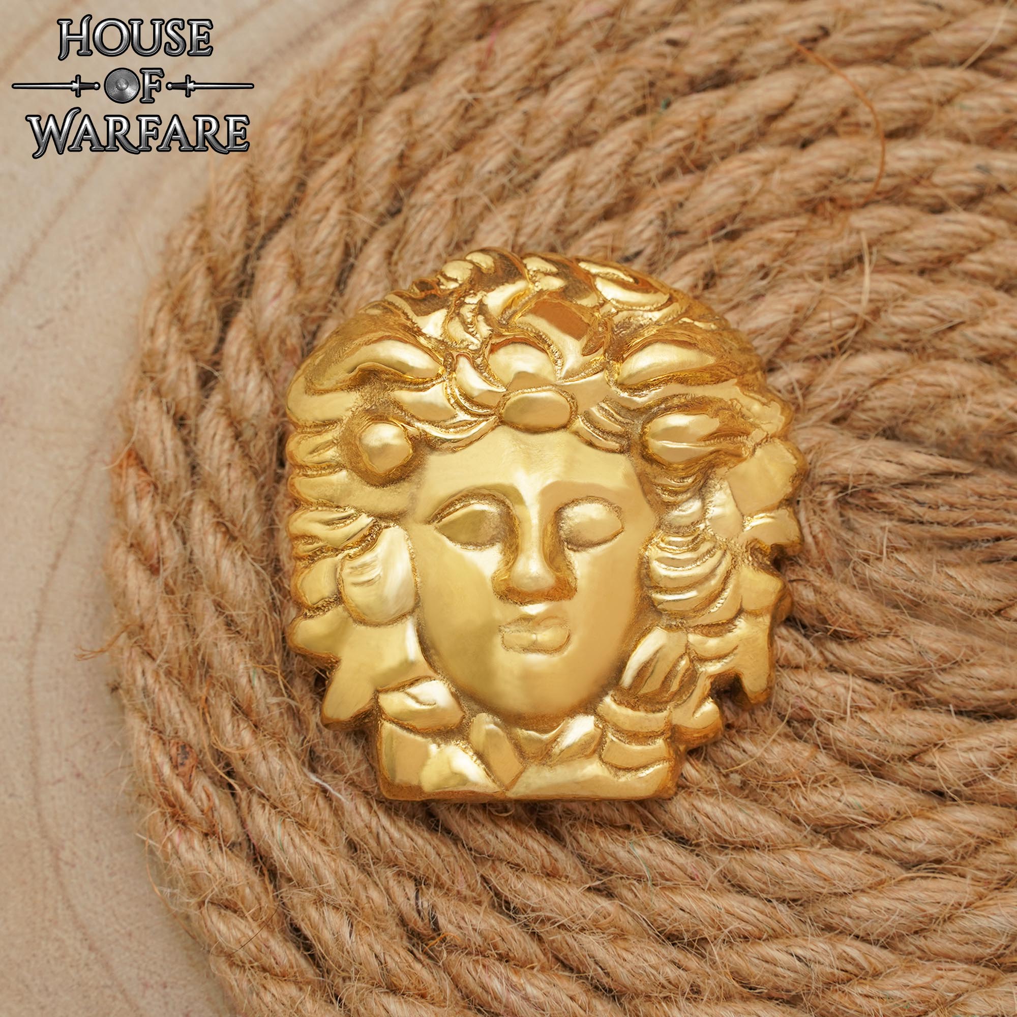 Adorno de Medusa de Latón de la Antigua Grecia - Decoración de Armadura Mitológica para Cuero, Tela, Larp y Disfraces - Imagen 4