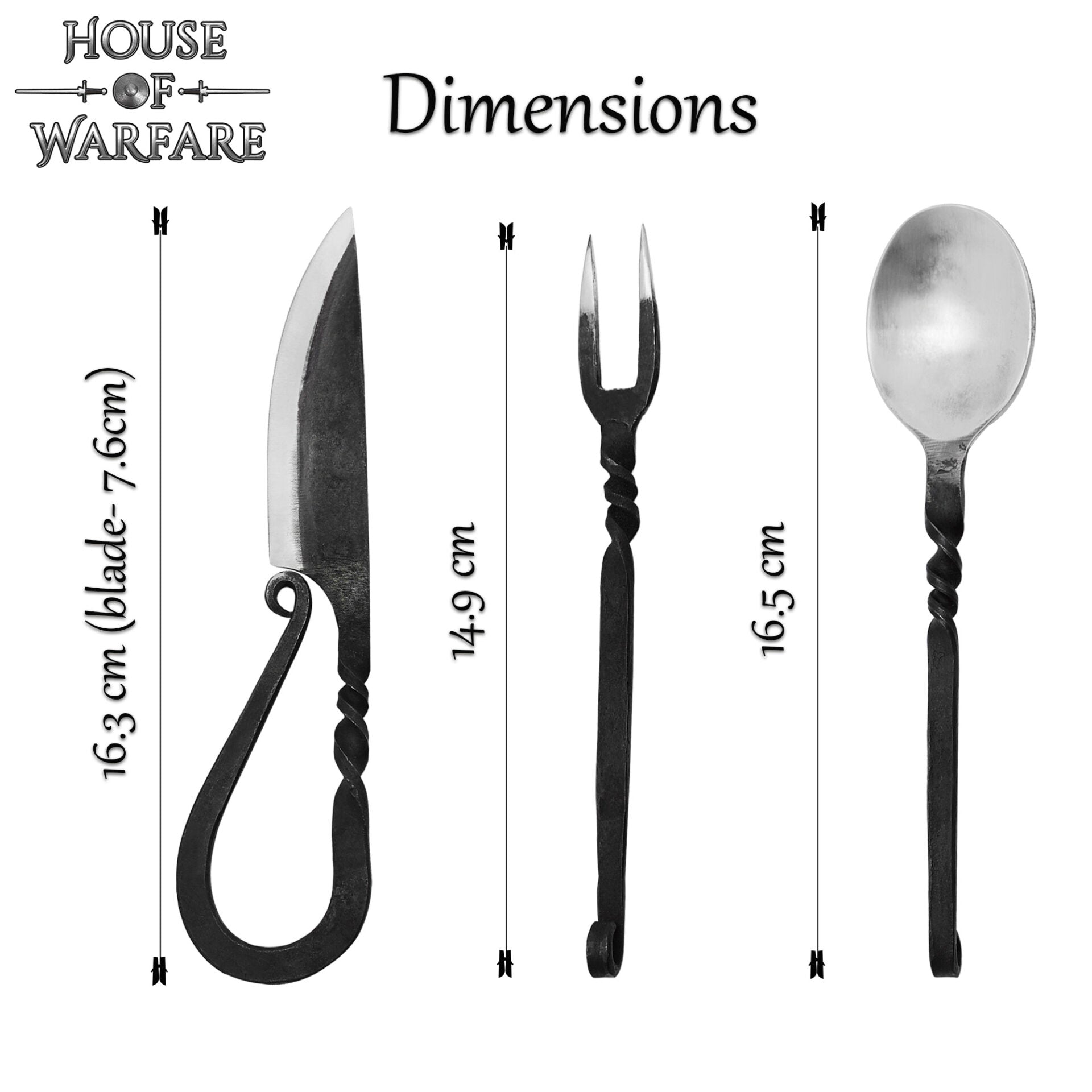 Imagen única de: Juego de Cubiertos Medievales Forjados a Mano con Vaina