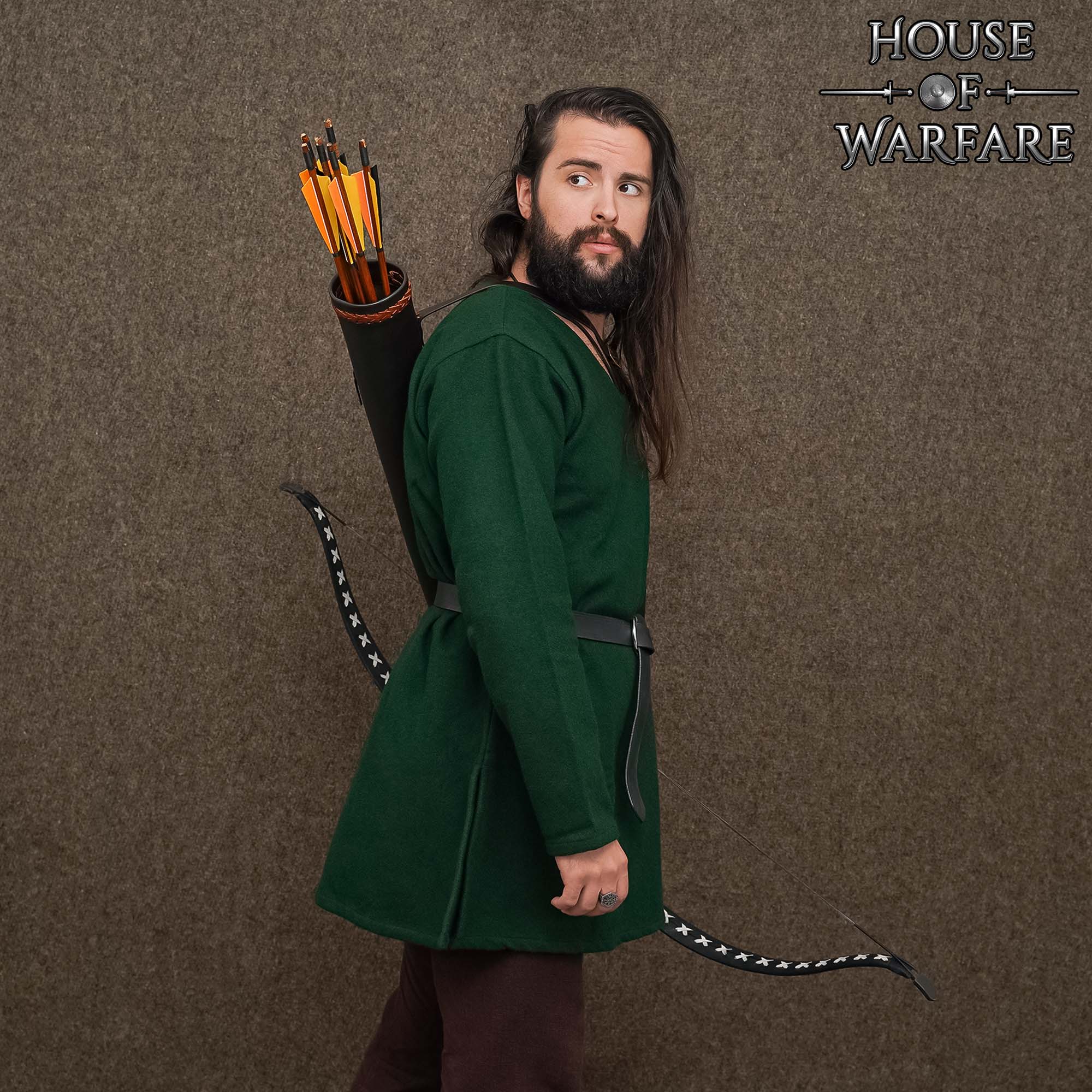 Imagen única de: Carcaj Trasero Medieval de Cuero - Equipo de Tiro con Arco Hecho a Mano