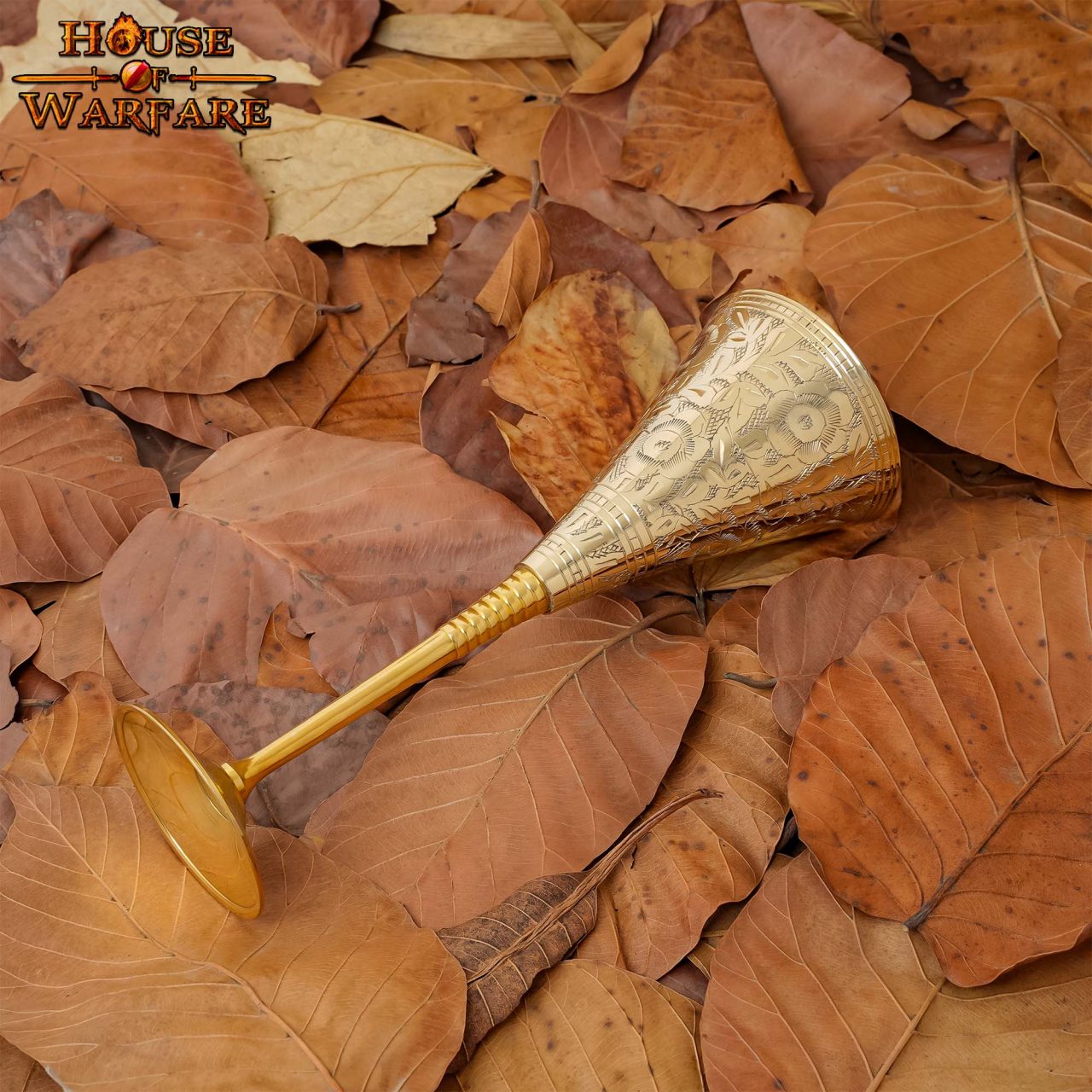 Copa Medieval Cáliz de Latón - Grabado Vintage Drinkware - Imagen 17