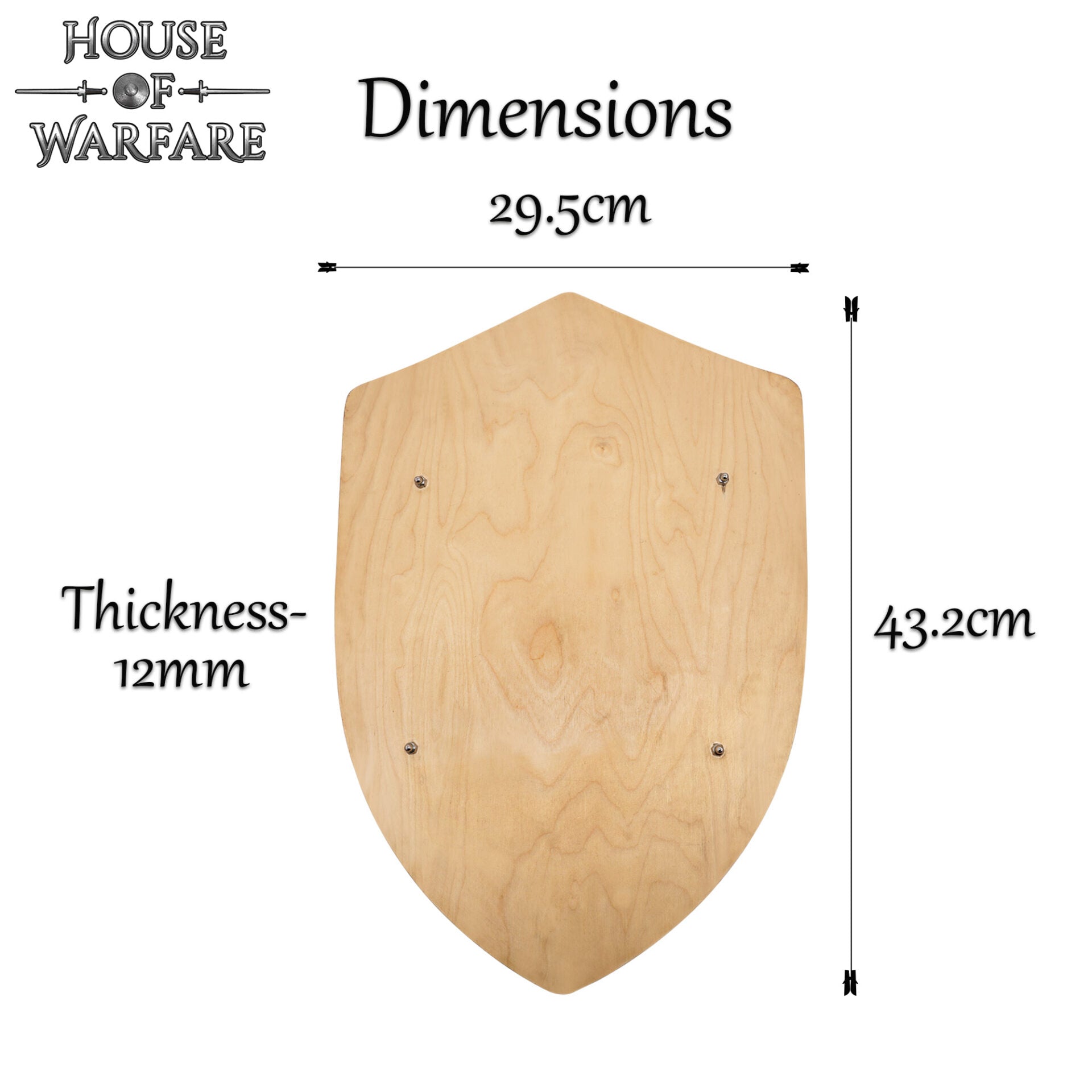 Pequeño Escudo de Madera para Niños | Escudo de Cometa de Madera Maciza con Correas de Cuero | Personalizable para Larp, Disfraces y Juego - Imagen 4