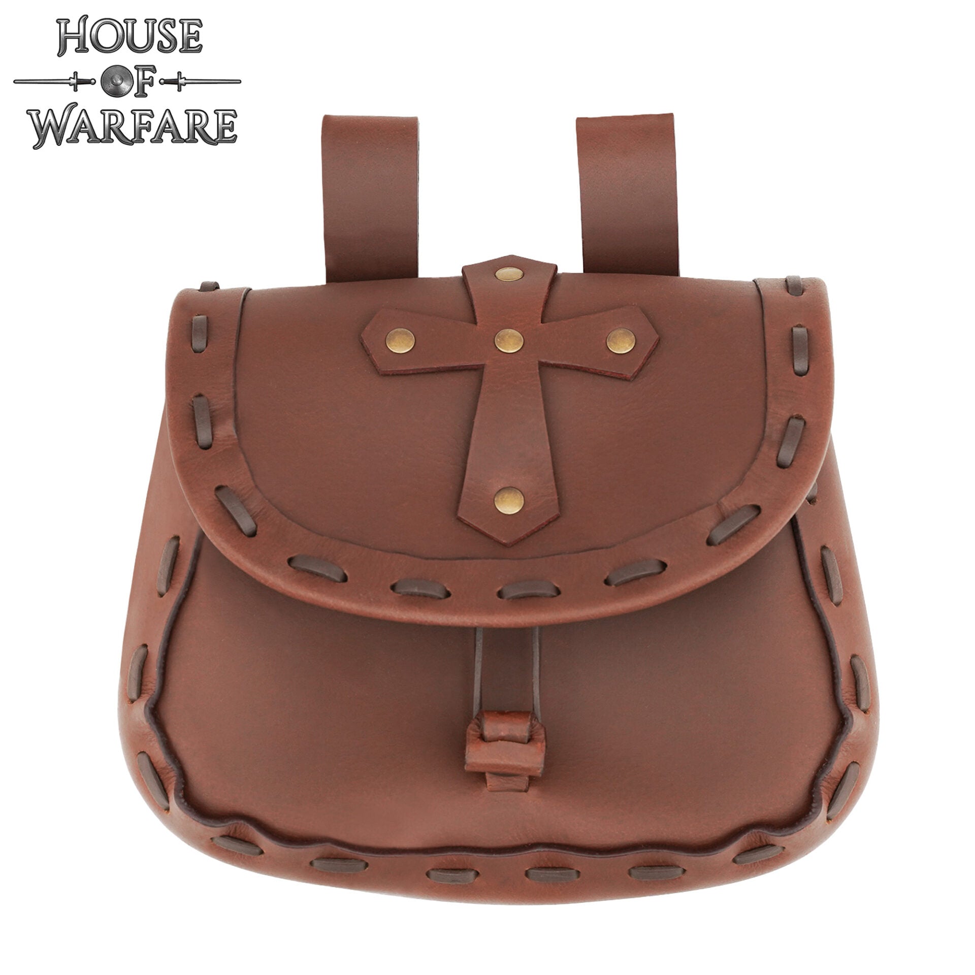 Bolsa de Cinturón Cruzada en Cuero Marrón