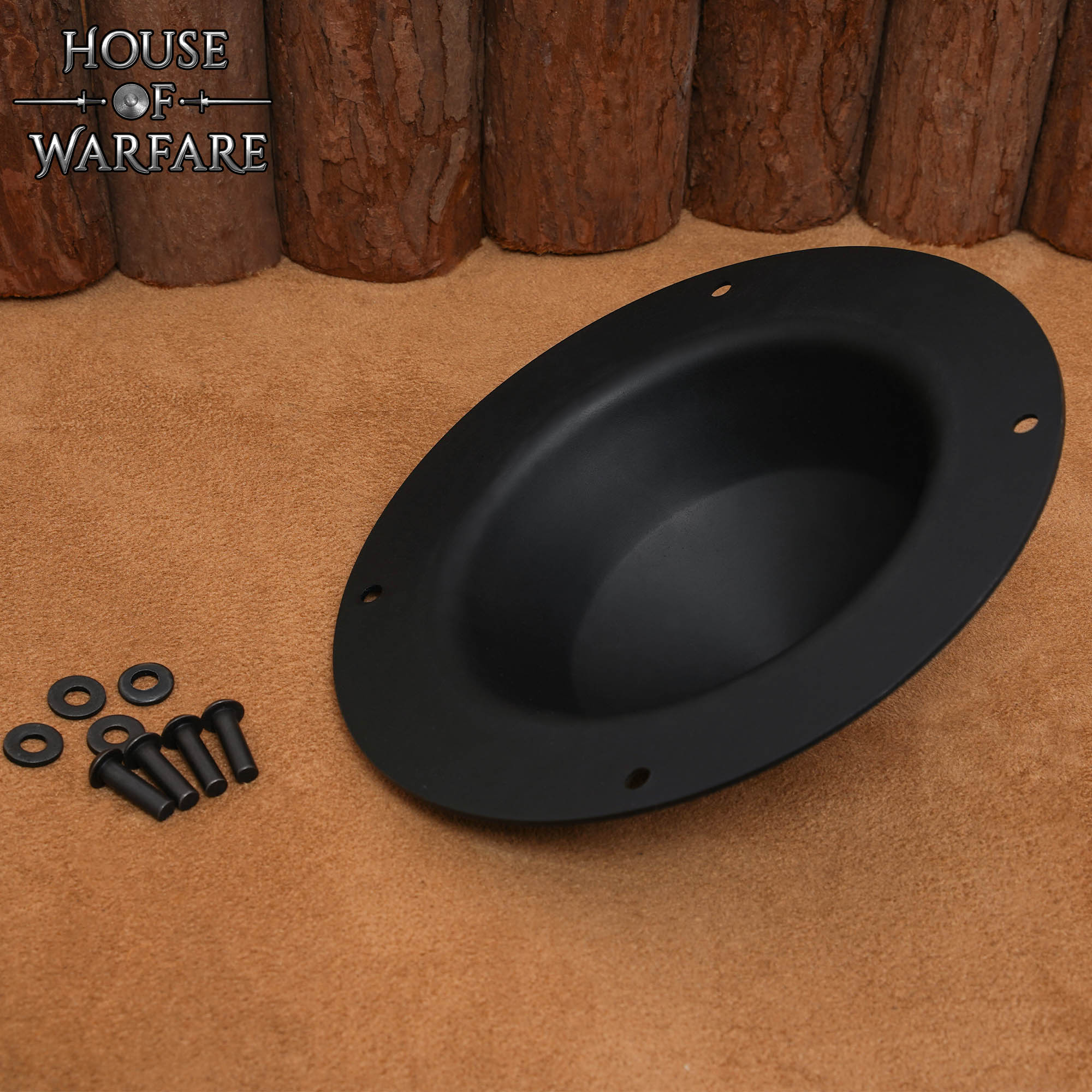 Imagen única de: Jefe Escudo Medieval Negro, Acero 1,8 Mm, Listo para la Batalla