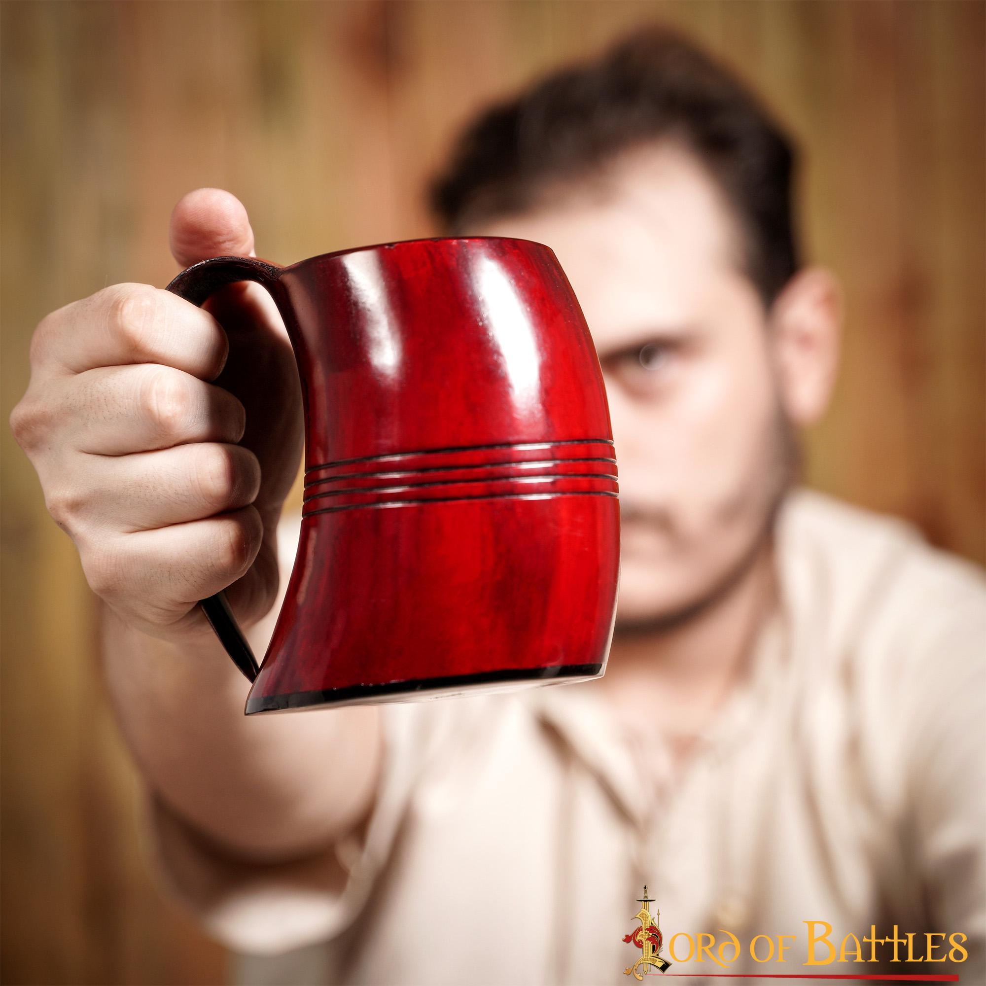 Imagen única de: Taza de Cerveza Vikinga de Cuerno de Buey Auténtica Hecha a Mano