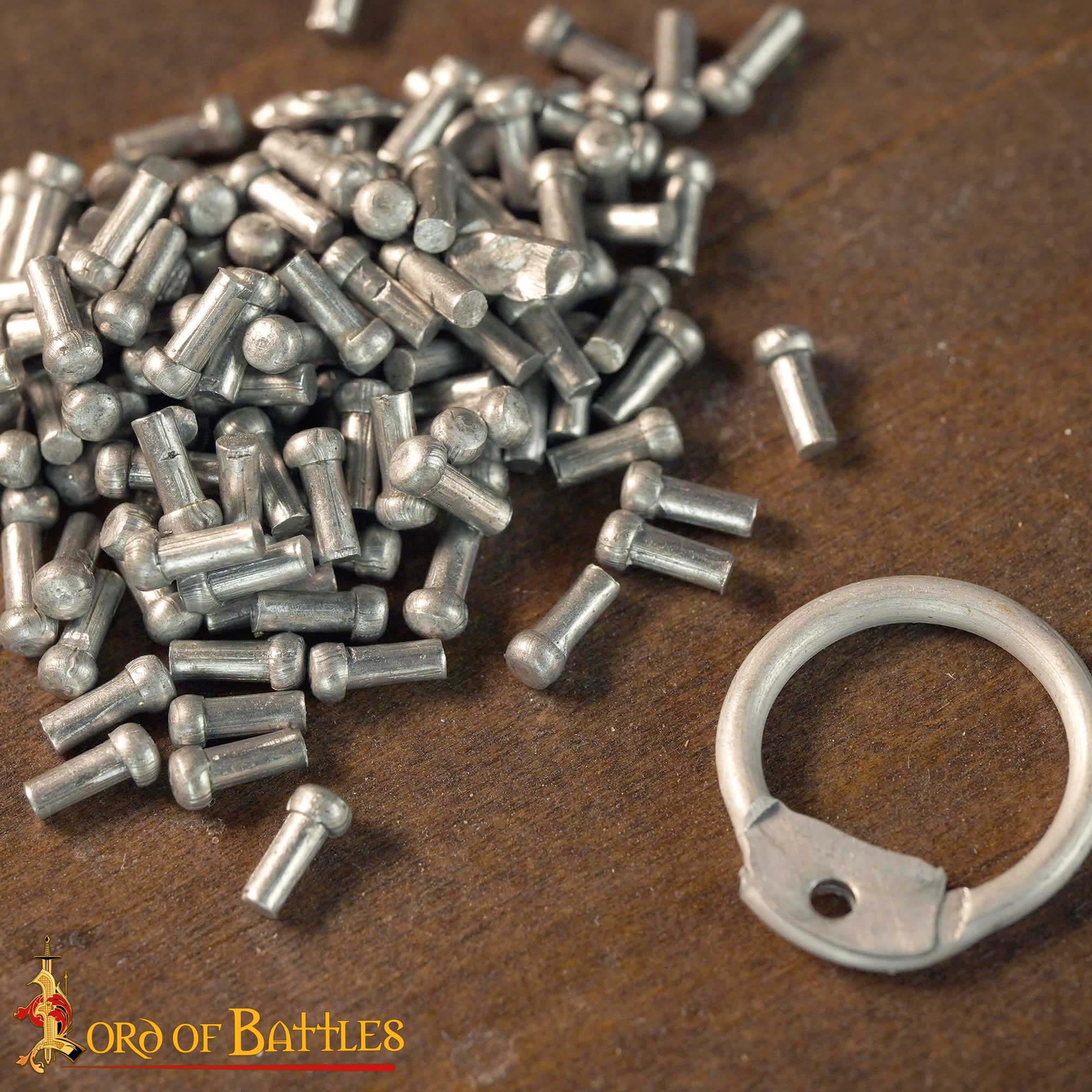 Imagen única de: Anillos Redondos de Aluminio - Anillo Redondo con Remaches en Forma de Cúpula de 10 Mm - Calibre 16, Aluminio - Acabado Natural - 1 Kg - Ideal para Reparaciones y Bricolaje de Cota de Malla