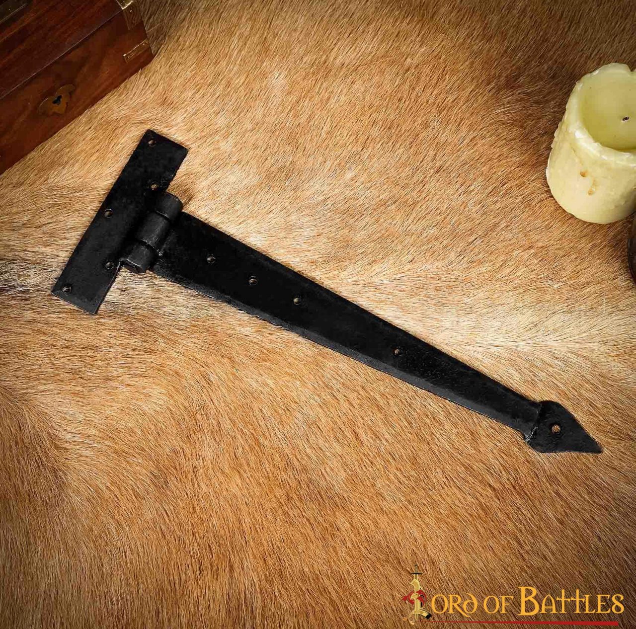 Bisagra de Puerta Rústica de Hierro Forjado a Mano - Bisagra de Correa Resistente para Puertas, Armarios y Cofres - Imagen 13