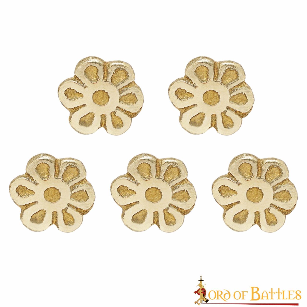 Rosetones de Latón para Cinturón - Juego de 5 Accesorios Florales Medievales de Latón para Decoración - Imagen 7