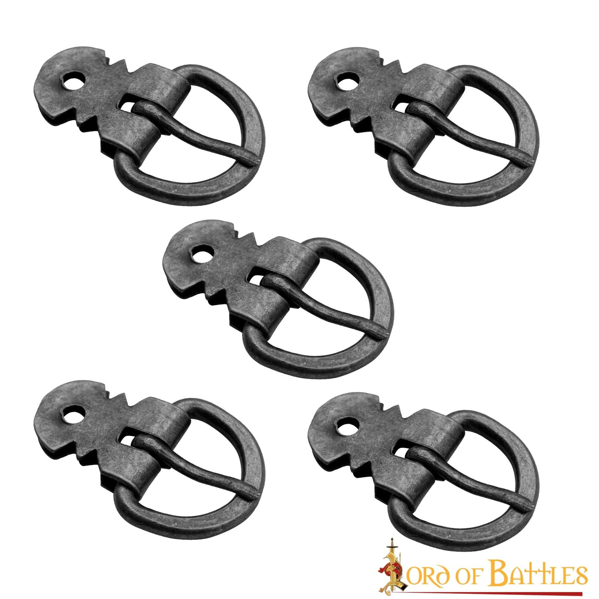 Imagen única de: Juego de Hebillas para Armadura de Placas Medieval - Hierro Ennegrecido Forjado a Mano (juego de 5)