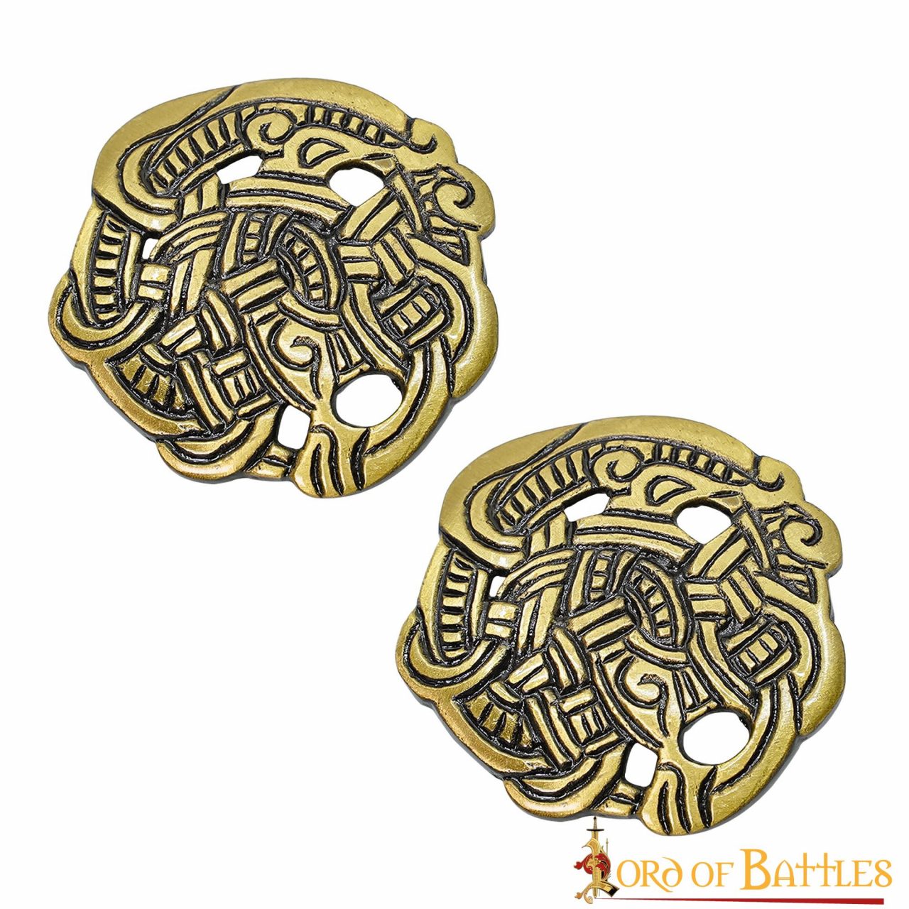Imagen única de: Broche Vikingo de Animal Agarrado - Latón Antiguo