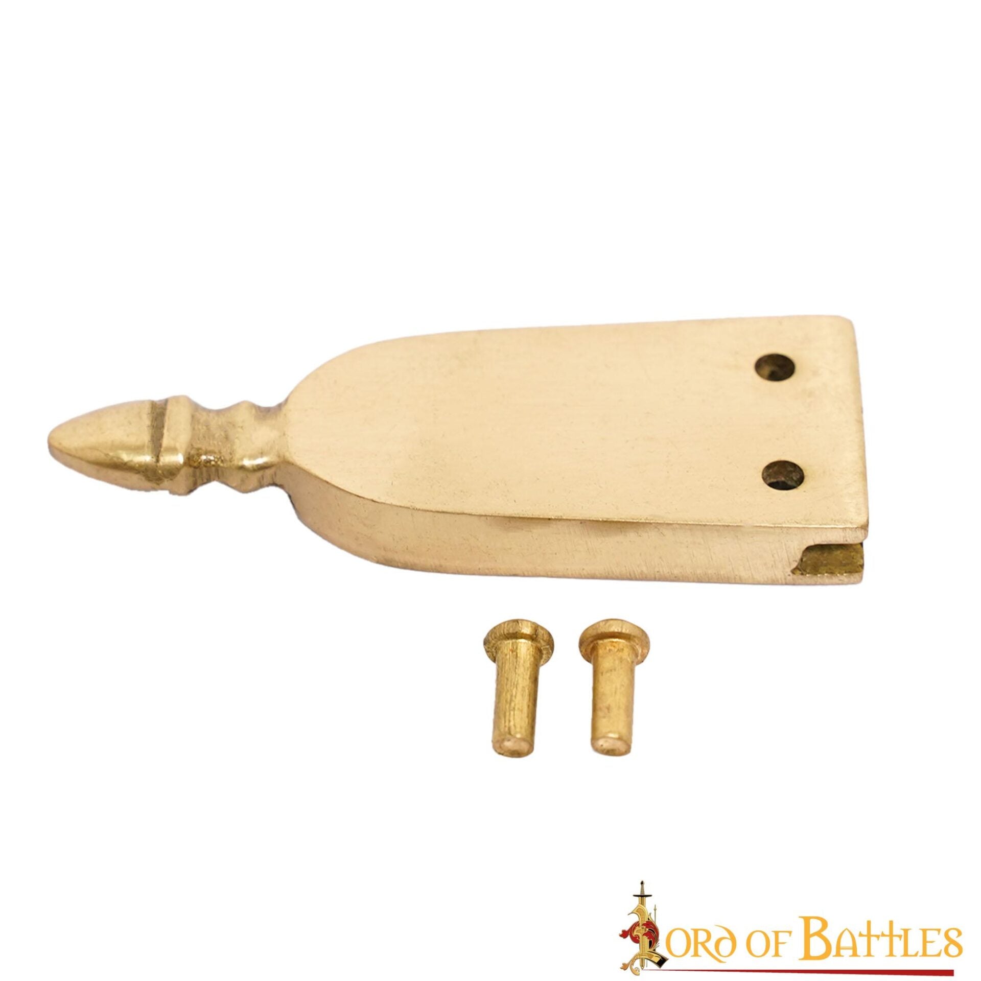 Imagen única de: Chape Medieval de Latón para Cinturón - Terminal de Cinturón con Remaches para Cinturones de Cuero