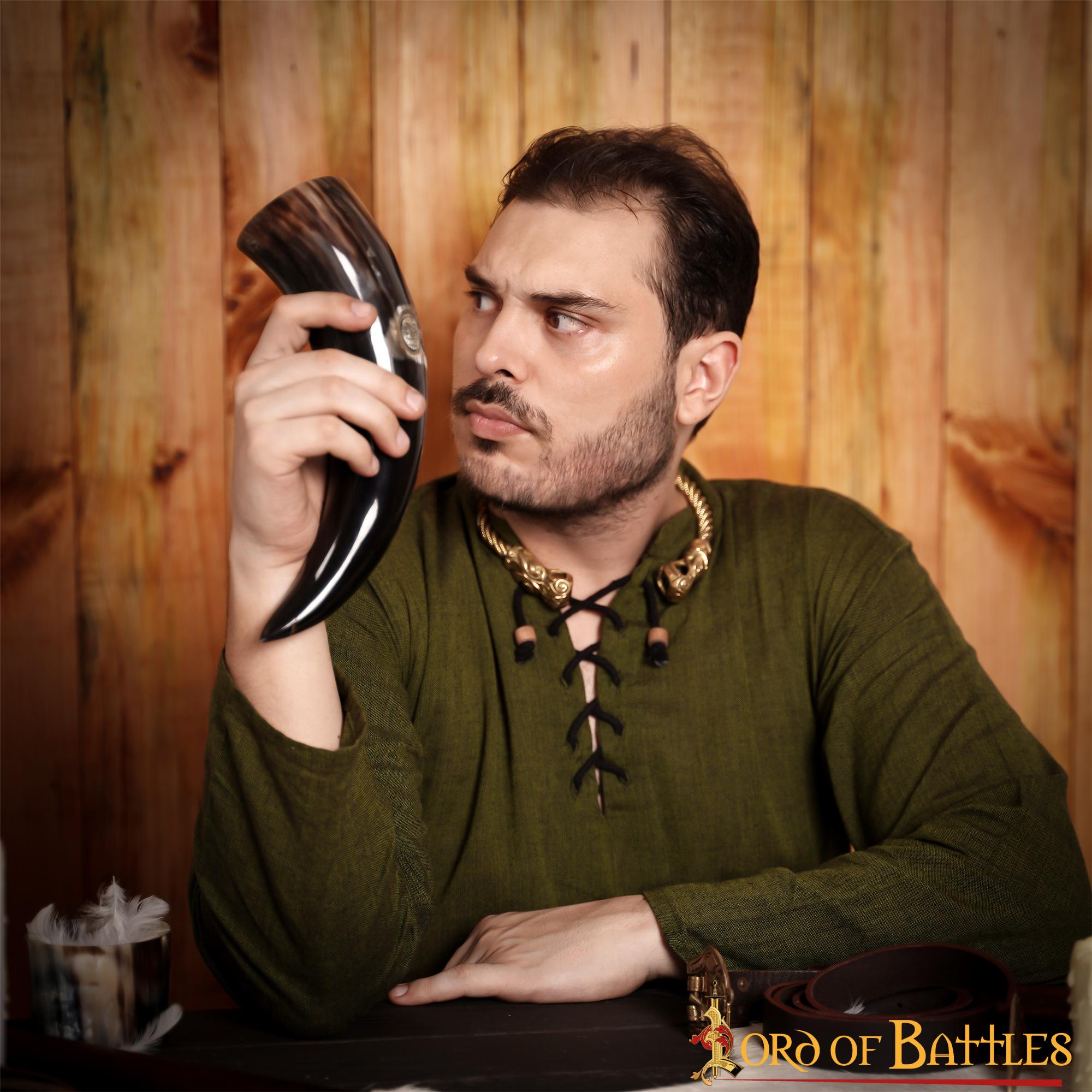 Imagen única de: Viking Drinking Horn 500 - 600 Ml Cuerno de Buey Auténtico Hecho a Mano