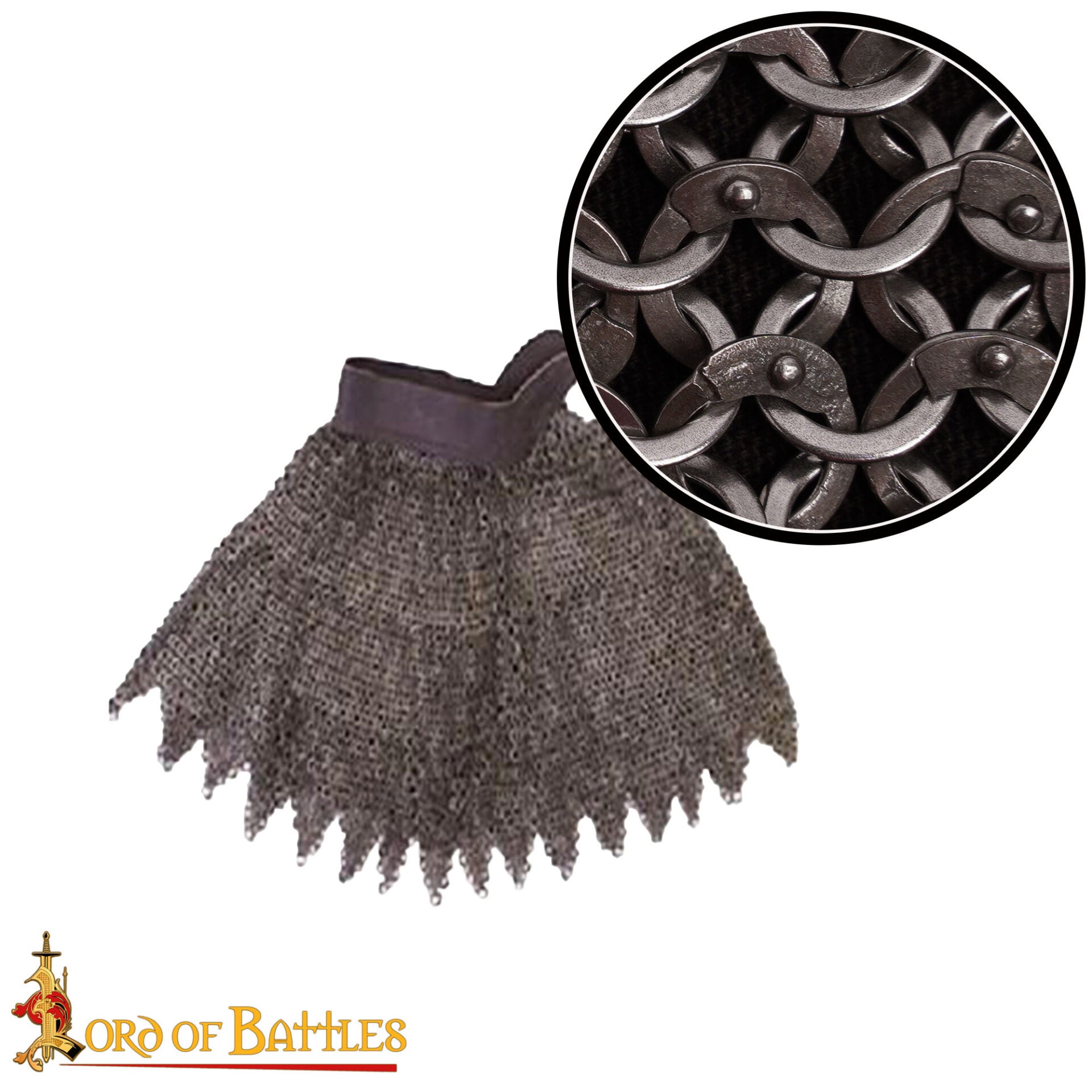 Imagen única de: Cota de Malla Medieval Aventail - 9mm Butted Ring - 16 Gauge, Spring Steel - Ideal For Larp, Cosplay & Film Costumes