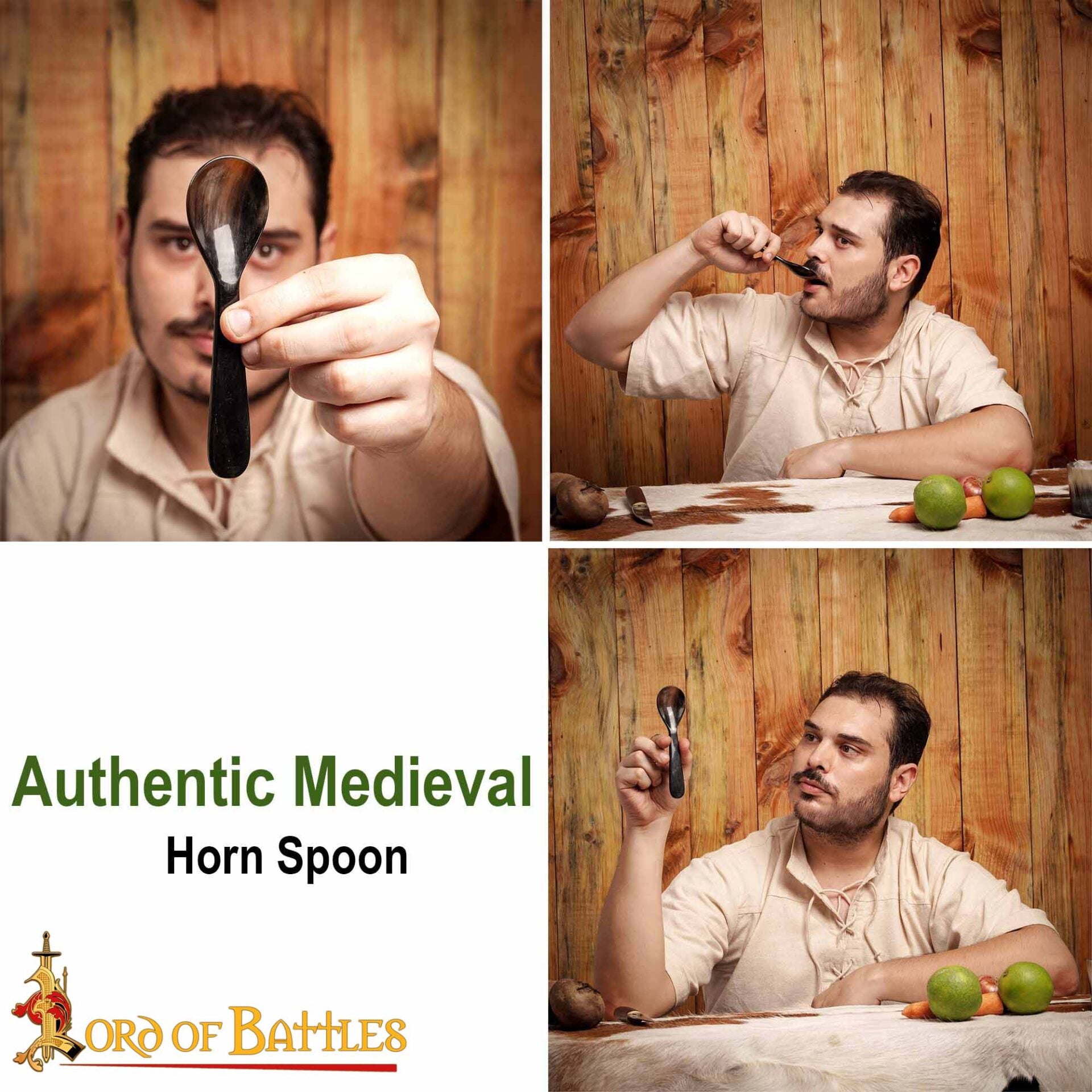 Imagen única de: Cuchara Medieval de Cuerno - Hecha a Mano con Cuerno de Buey Natural