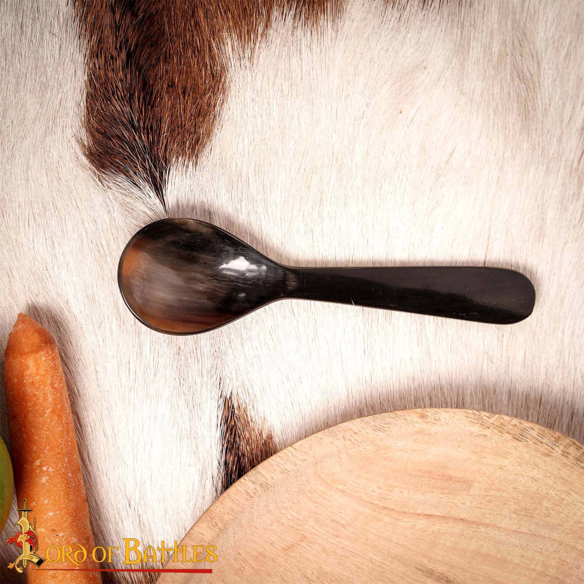 Imagen única de: Cuchara Medieval de Cuerno - Hecha a Mano con Cuerno de Buey Natural