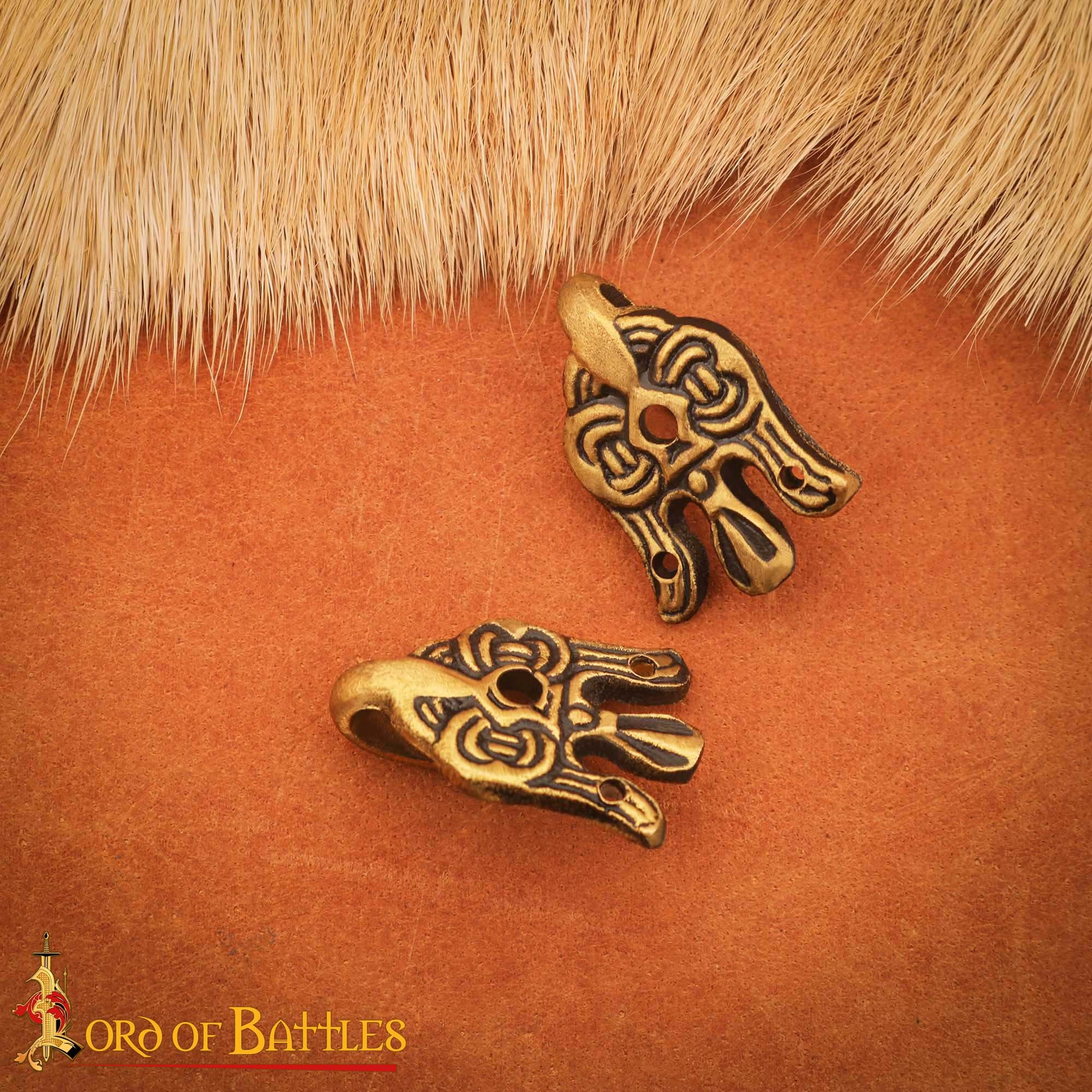 Imagen única de: Gancho de Cuervo de Latón Vikingo del Siglo X - 3 Cm - para Envolturas de Piernas y Winingas