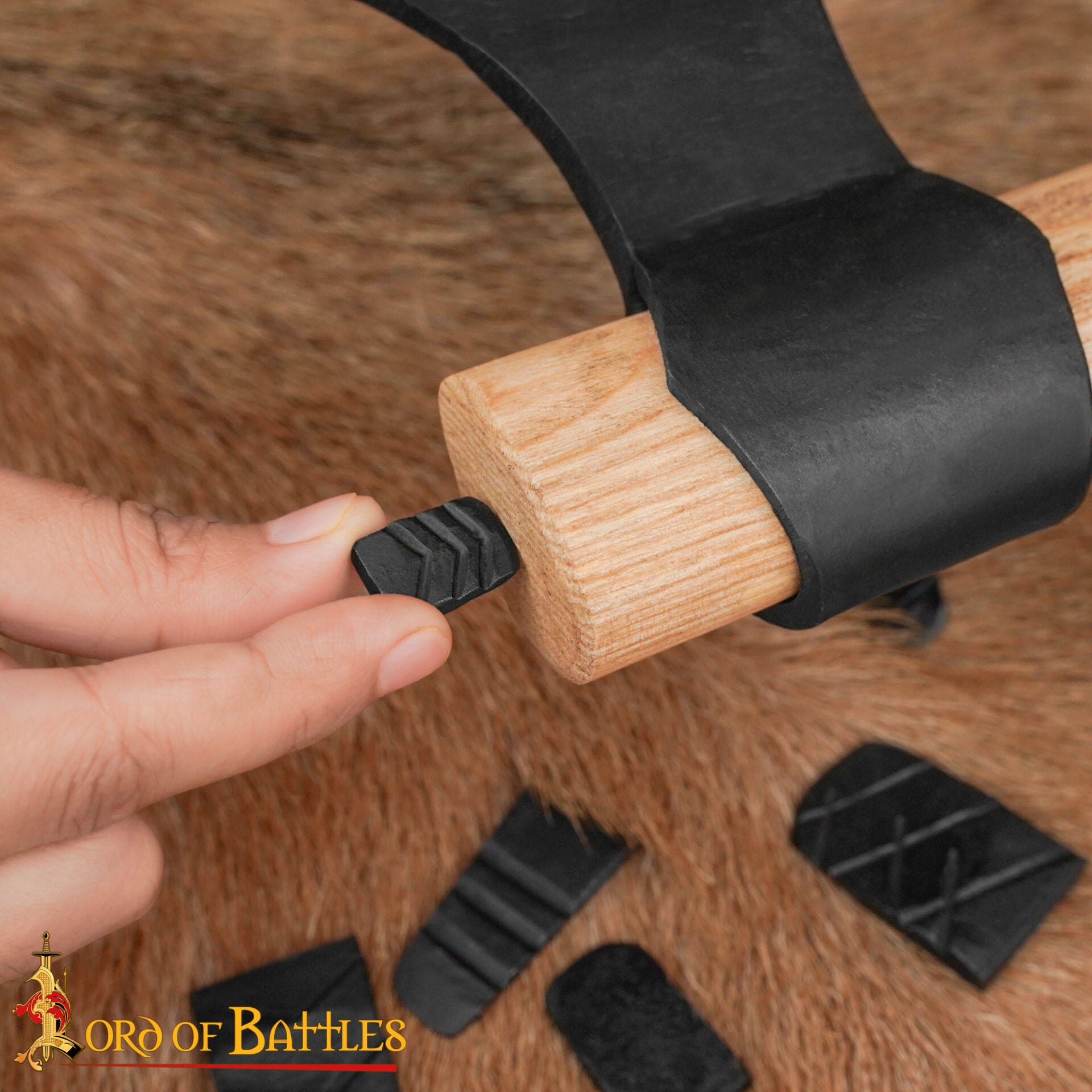 Imagen única de: Juego de Cuñas para Hacha de Acero Forjado a Mano - Cuñas Texturizadas de 6 Piezas para Ajuste de Hachas y Martillos