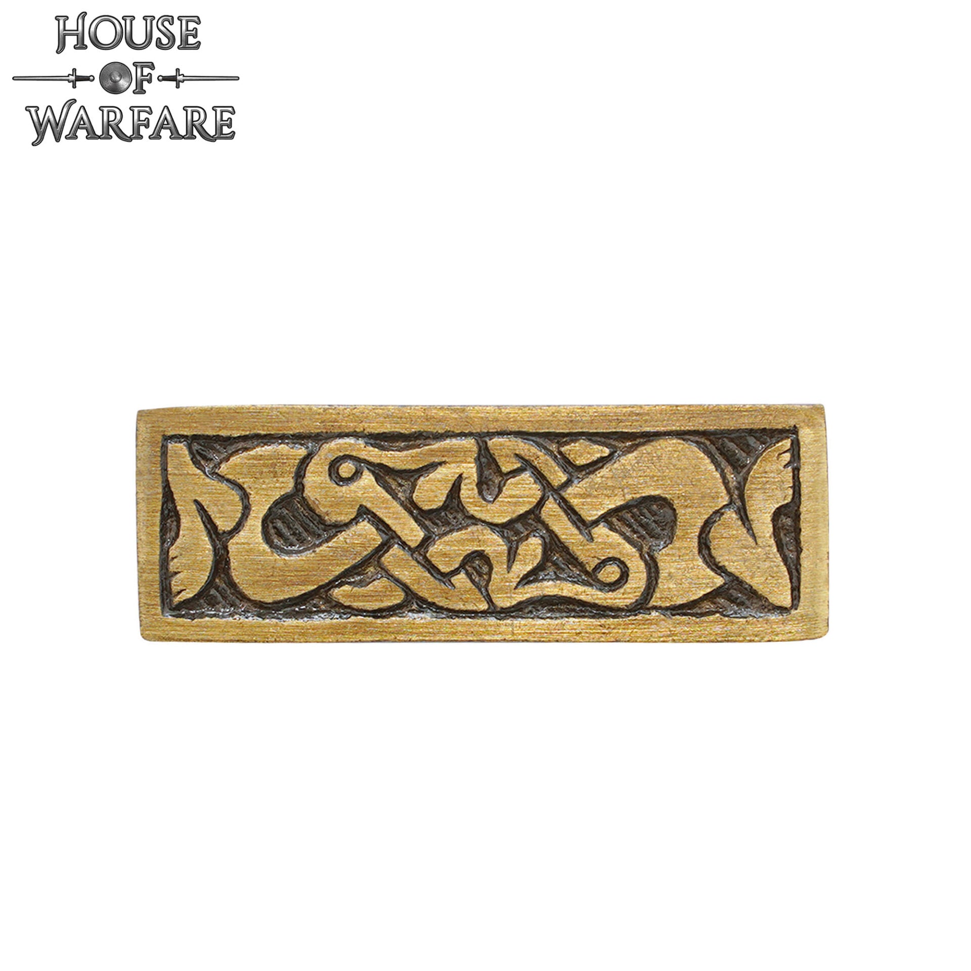 Imagen única de: Placa de Montaje de Latón Vikingo - Acabado Antiguo Decoración Nórdica para Cinturón