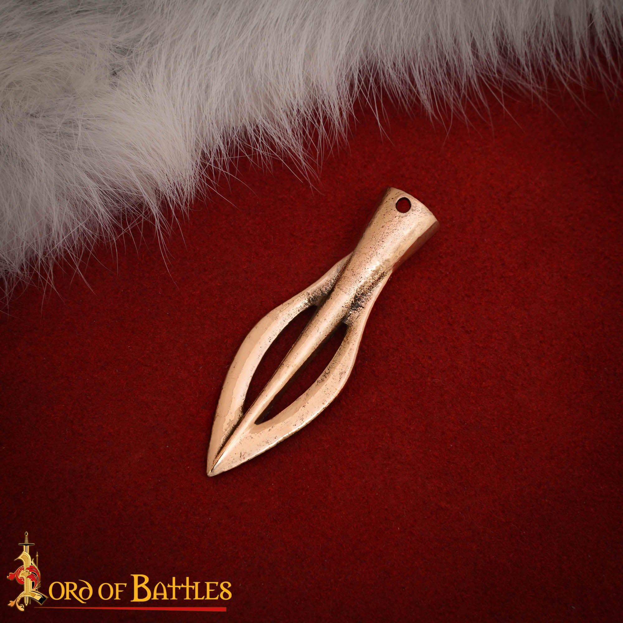 Imagen única de: Lanza Vikinga Partida Accesorio de Bronce - Amuleto Nórdico Inspirado en los Siglos Ix-xi - Acabado Antiguo