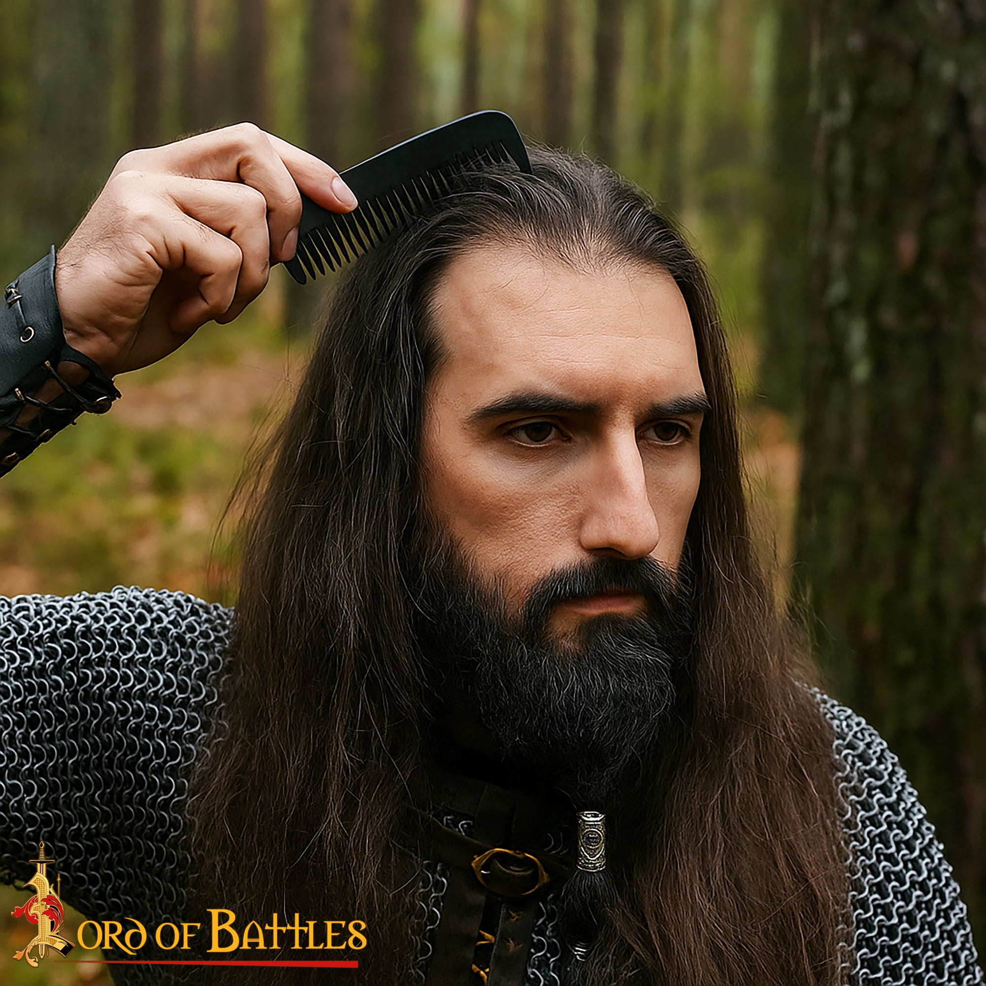 Imagen única de: Peine de Cuerno de Buey Estilo Vikingo - Herramienta de Aseo Artesanal de 5 Pulgadas | Acabado Pulido