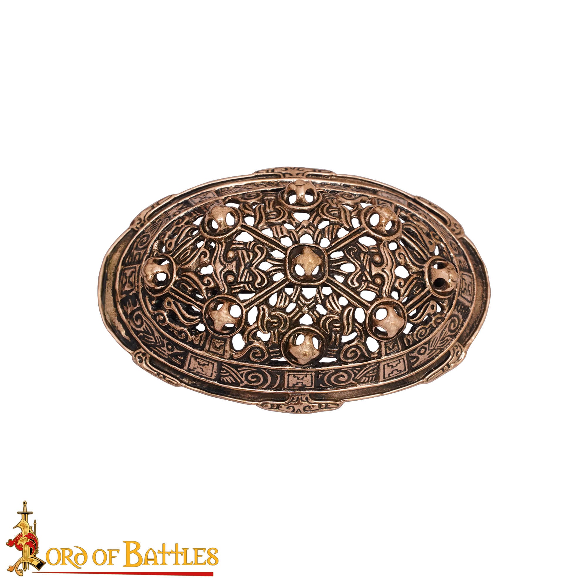Imagen única de: Broche Oval Vikingo - 8 X 5,4 Cm Fundición a la Cera Perdida en Bronce Antiguo