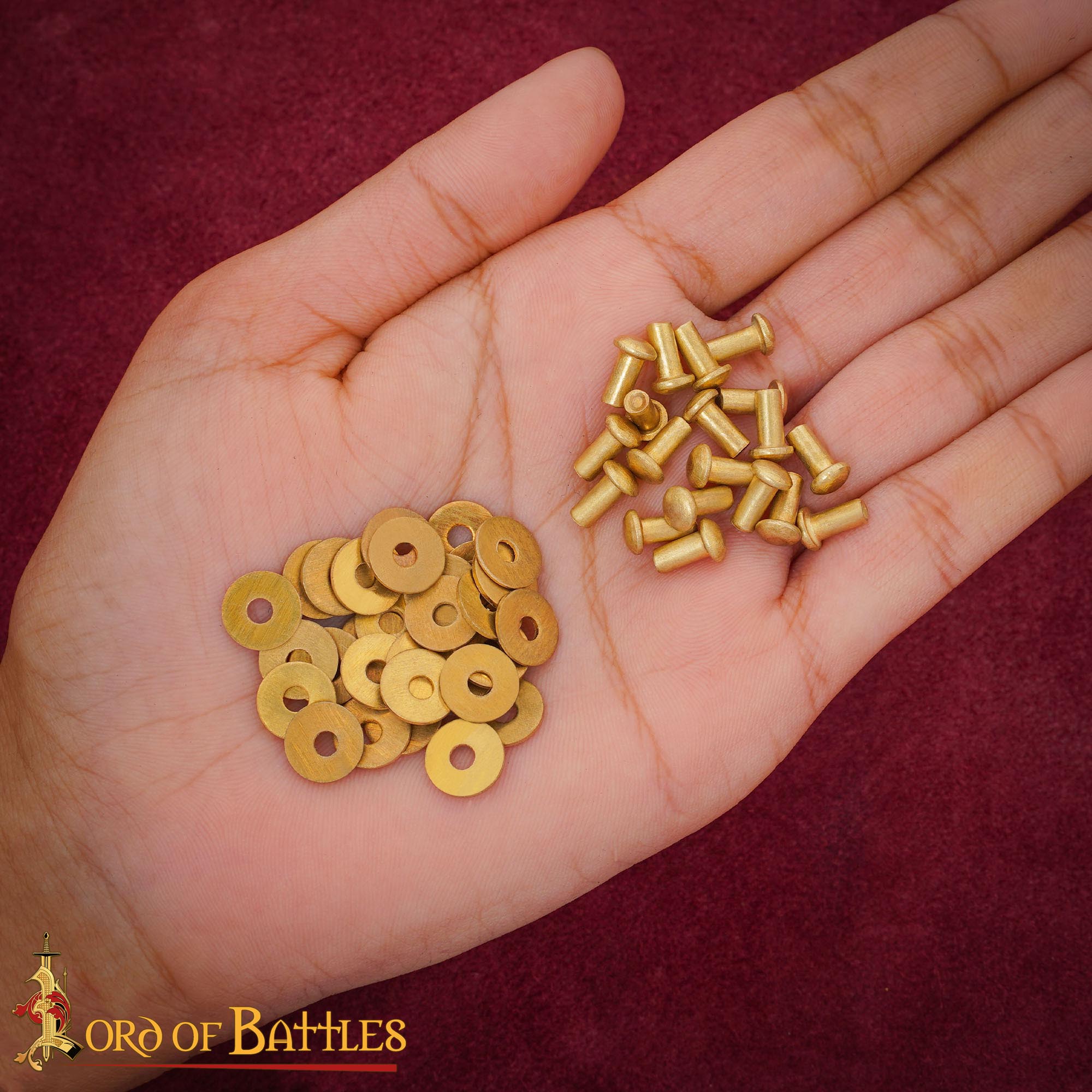 Remaches de Cabeza Redonda de Seta de Latón Puro con Arandelas - Juego de 50 Piezas - Imagen 2