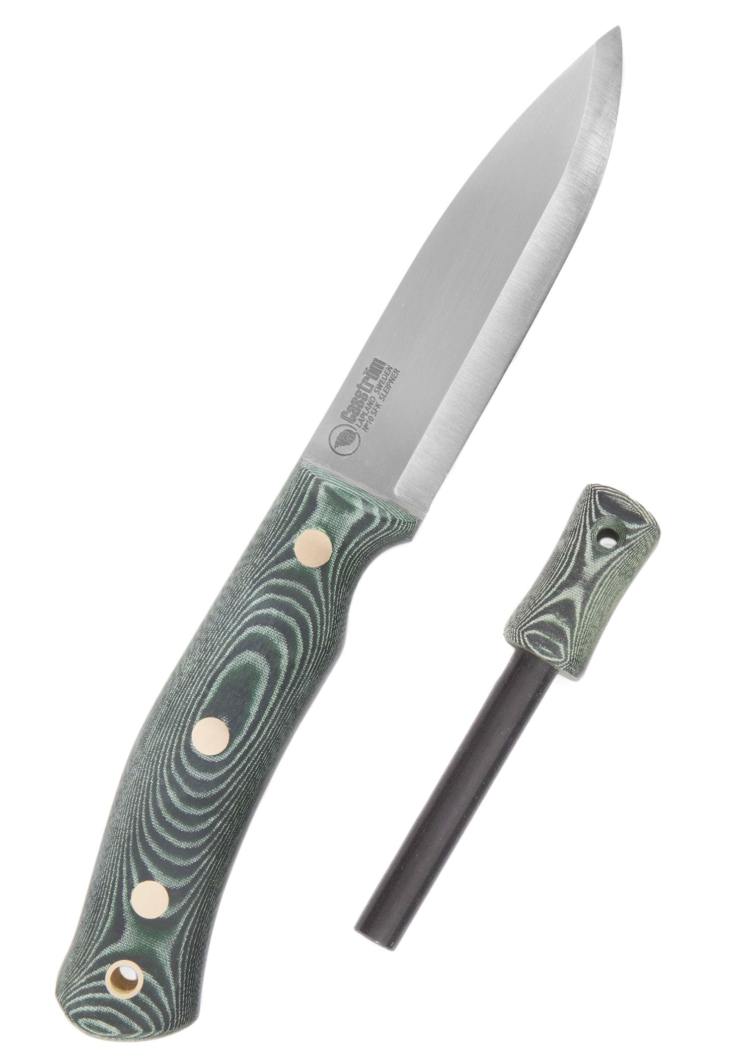 Imagen única de: Cuchillo Forestal Sueco N°10, Micarta Verde, Firesteel