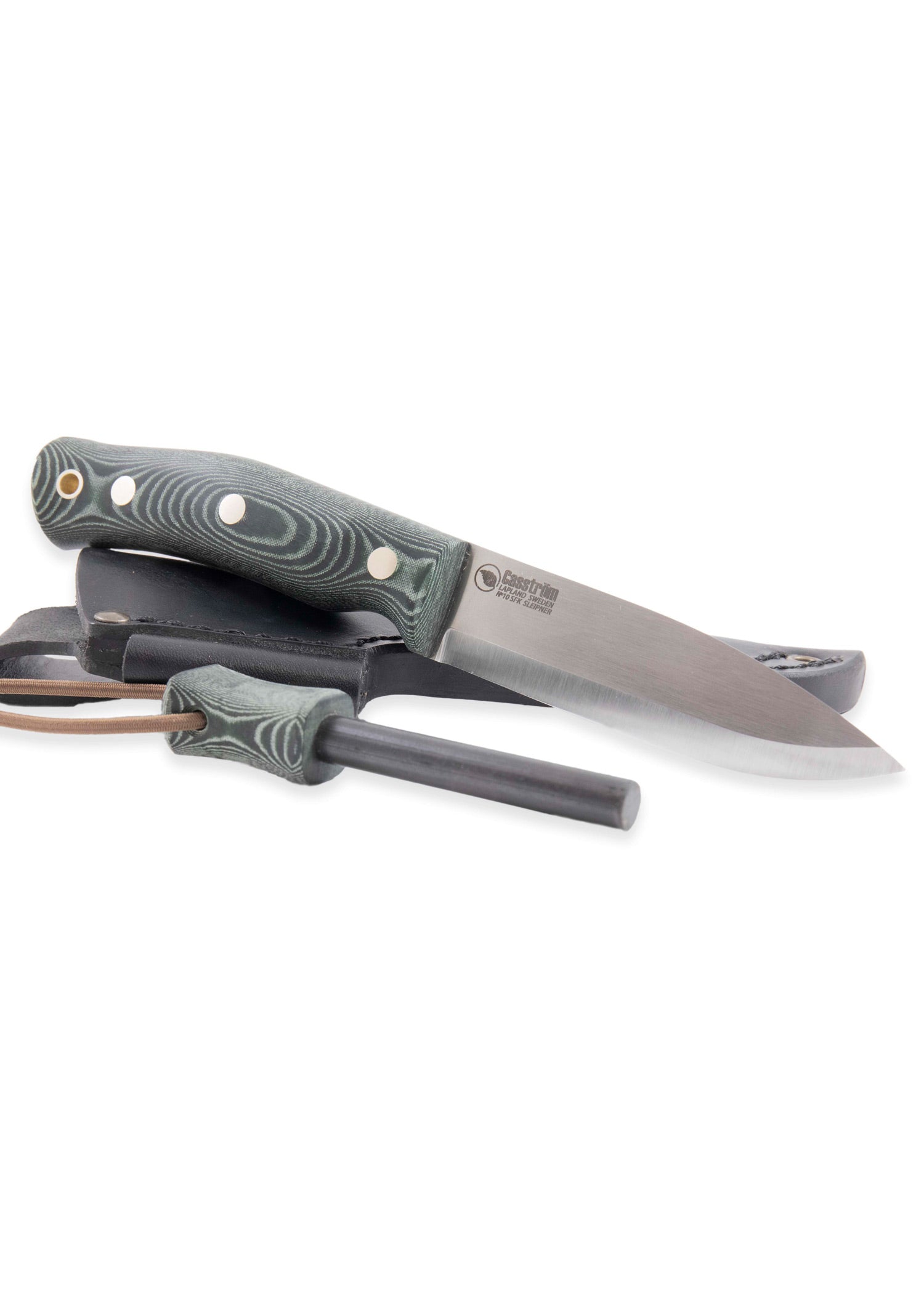 Imagen única de: Cuchillo Forestal Sueco N°10, Micarta Verde, Firesteel