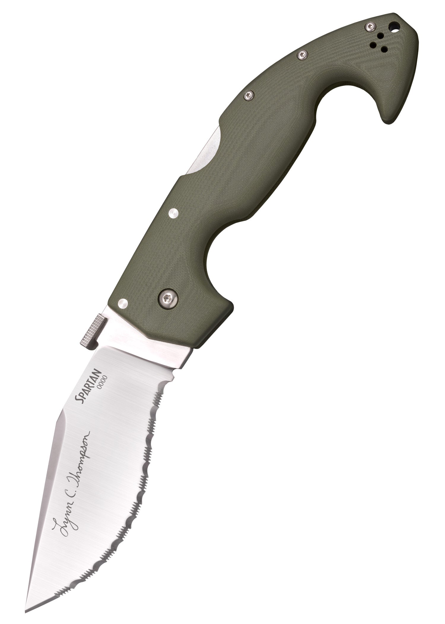 Imagen única de: Navaja Lynn Thompson Signature Spartan, Acero S35vn, Filo Dentado