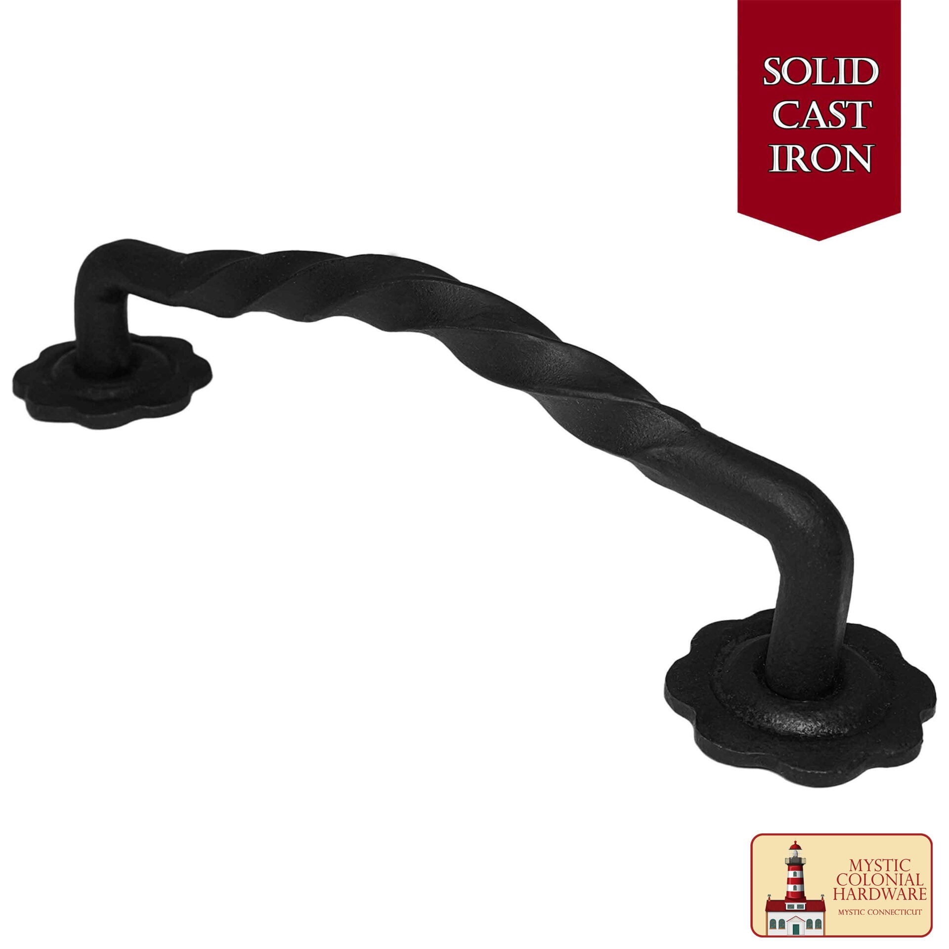 Imagen única de: Negro de Hierro Fundido Tirón Manijas 12 "puerta del Gabinete Manijas, Puerta Manija Tire, Barn Door Hardware, Grab Manijas