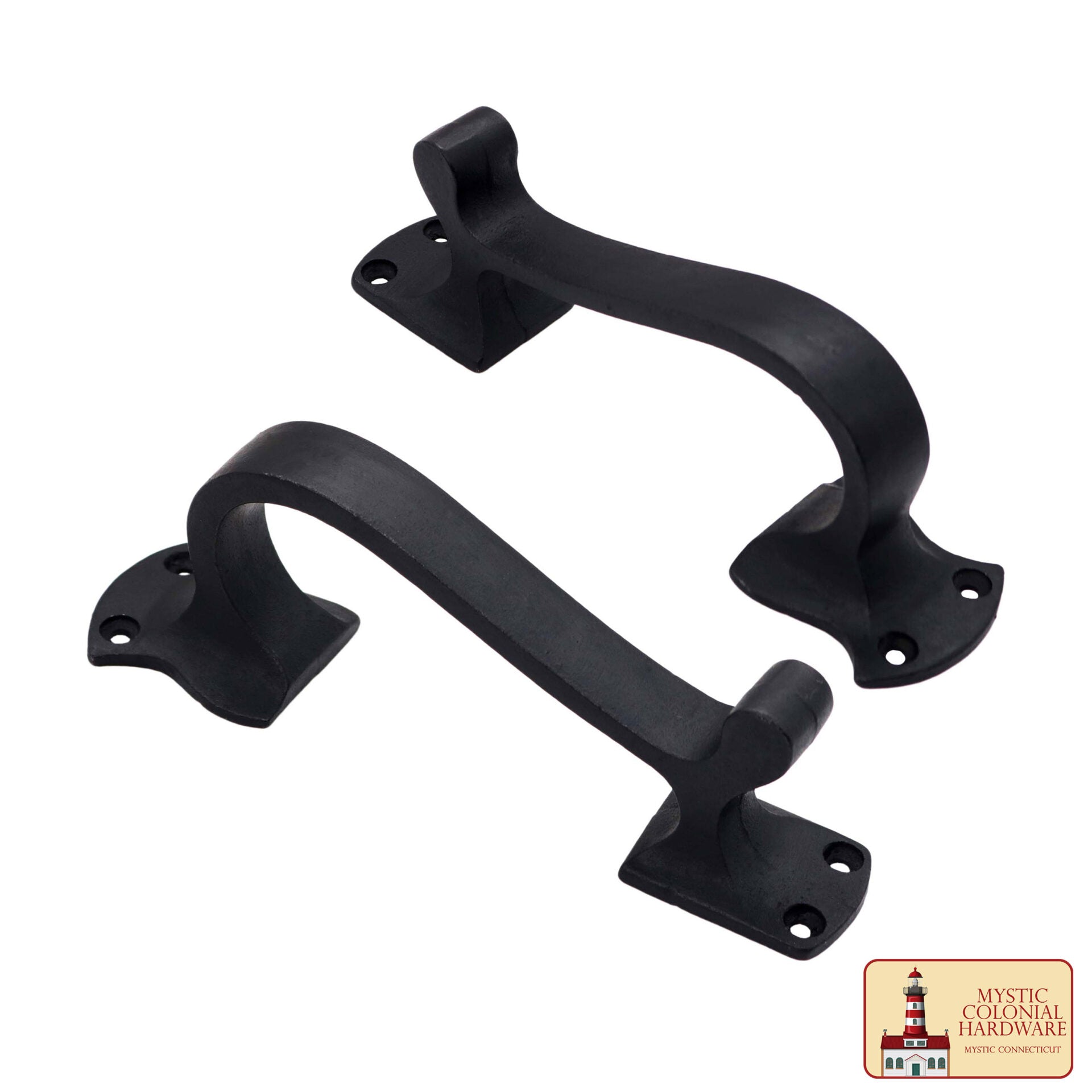 Imagen única de: Juego de 2 Tiradores de Puerta de Hierro Fundido: Ideal para Puerta, Puerta de Cobertizo, Ventana, Cerca, Garaje, (16.5x3.8) Cm