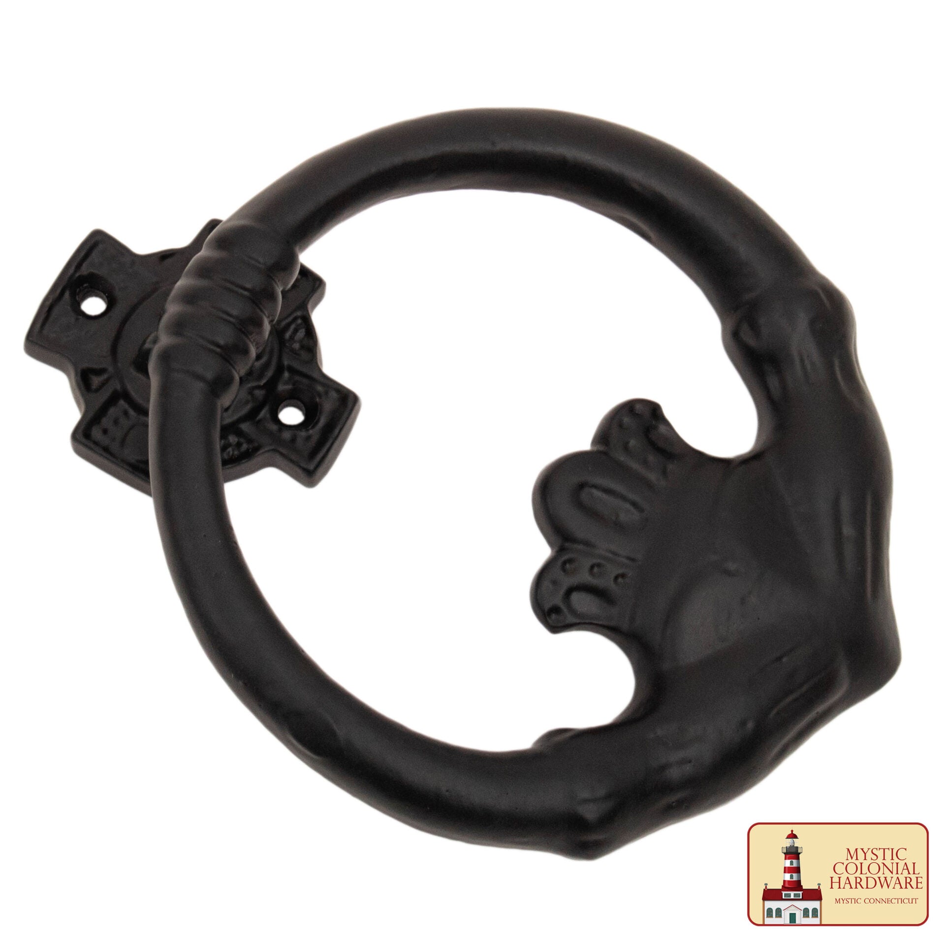 Imagen única de: Claddagh Aldaba de Hierro Forjado Macizo Victoriana, Colonial, Retro, Steampunk, Gótica, Barroca Medieval