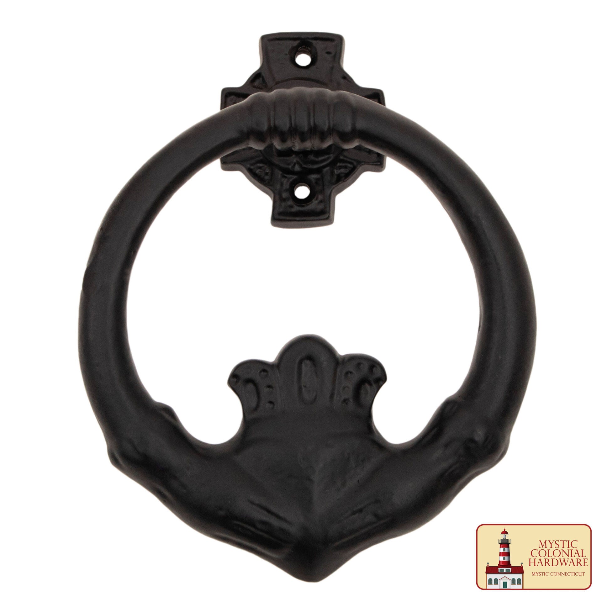 Imagen única de: Claddagh Aldaba de Hierro Forjado Macizo Victoriana, Colonial, Retro, Steampunk, Gótica, Barroca Medieval
