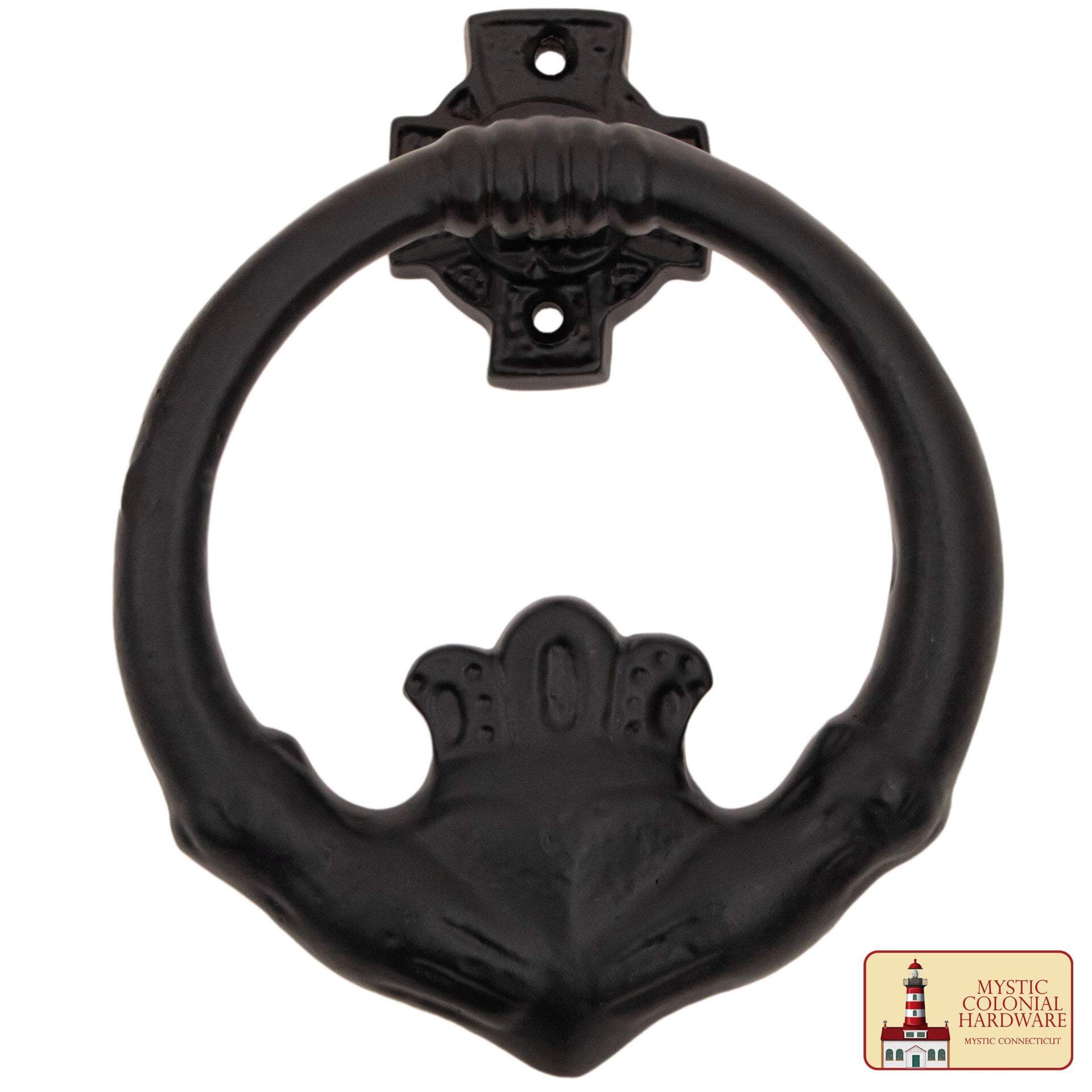 Imagen única de: Claddagh Aldaba de Hierro Forjado Macizo Victoriana, Colonial, Retro, Steampunk, Gótica, Barroca Medieval
