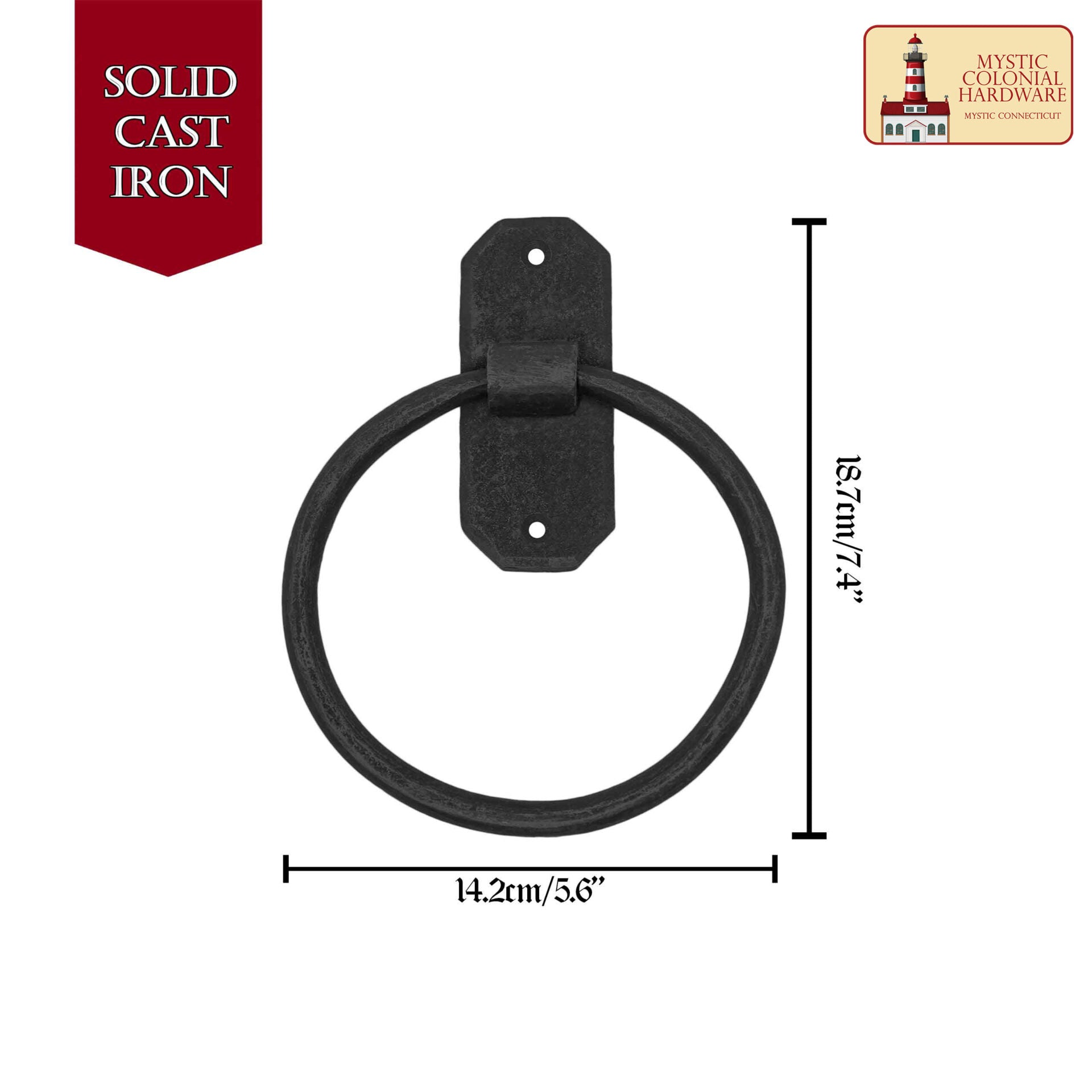 Imagen única de: Toallero de Toalla, Toallero de Mano de Tubo Negro Mate, Toallero de Pared para Baño 1pcs