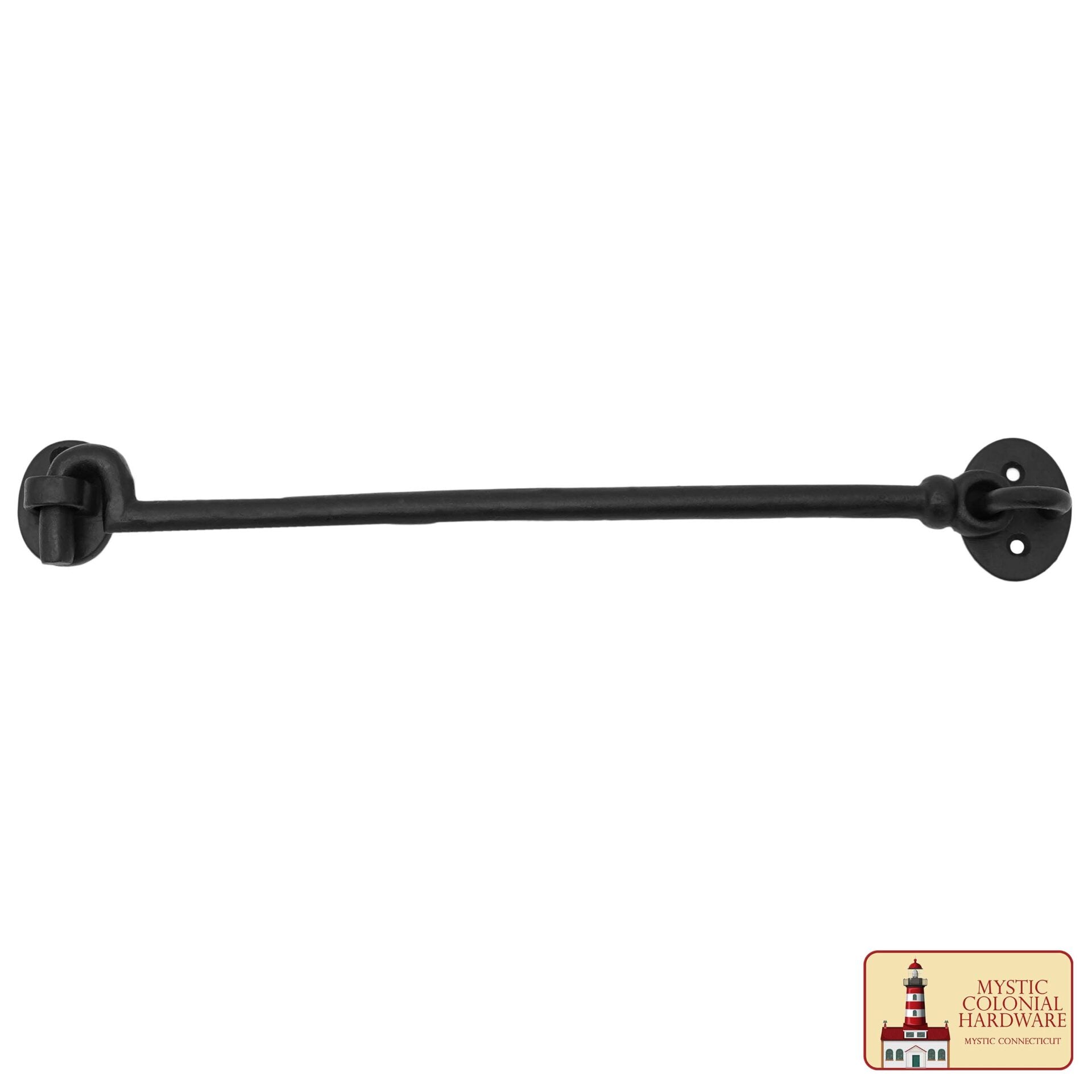 Imagen única de: Hierro Forjado Negro Cabina Gancho Ojo 12.5" Largo Grande Decorativo Privacidad Gancho Pestillos para Armario Ventana Cocina Puertas Corredizas o de Granero